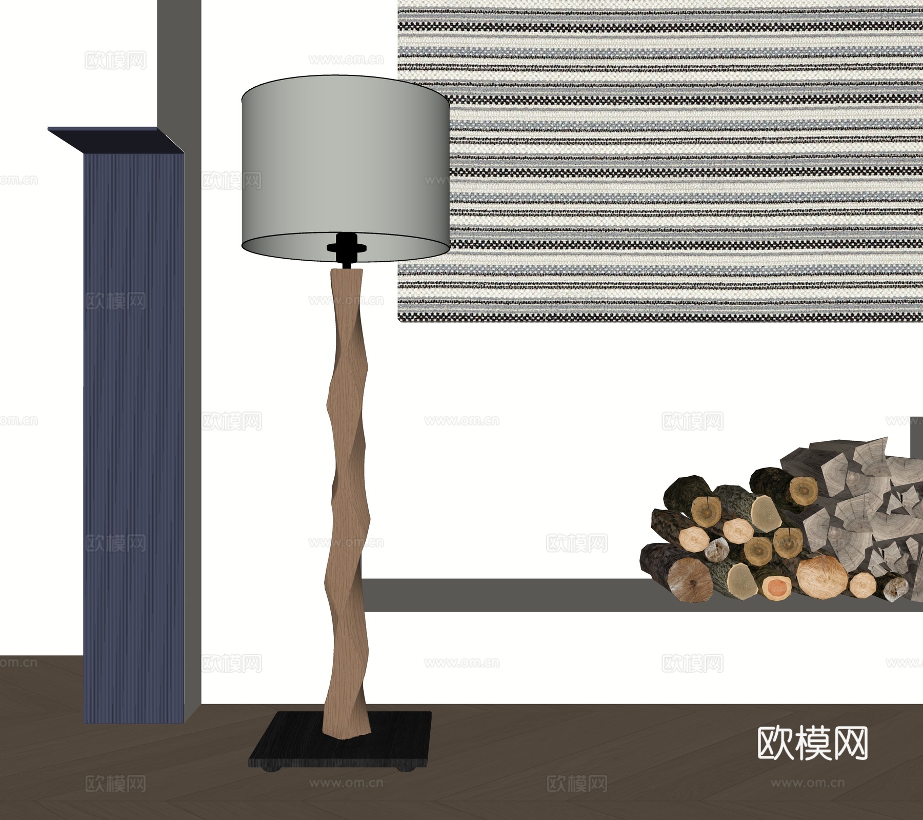 现代落地灯su模型