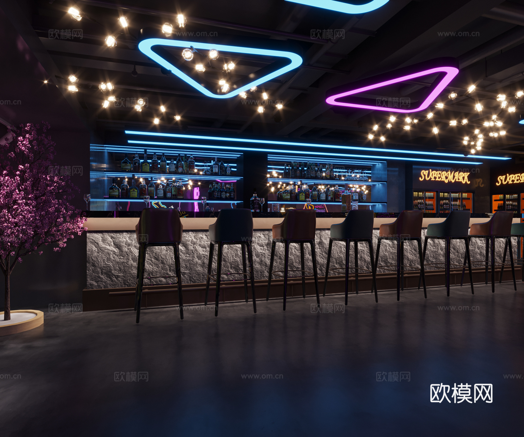 高端音乐酒吧 最新全套 效果图 施工图设计cad施工图