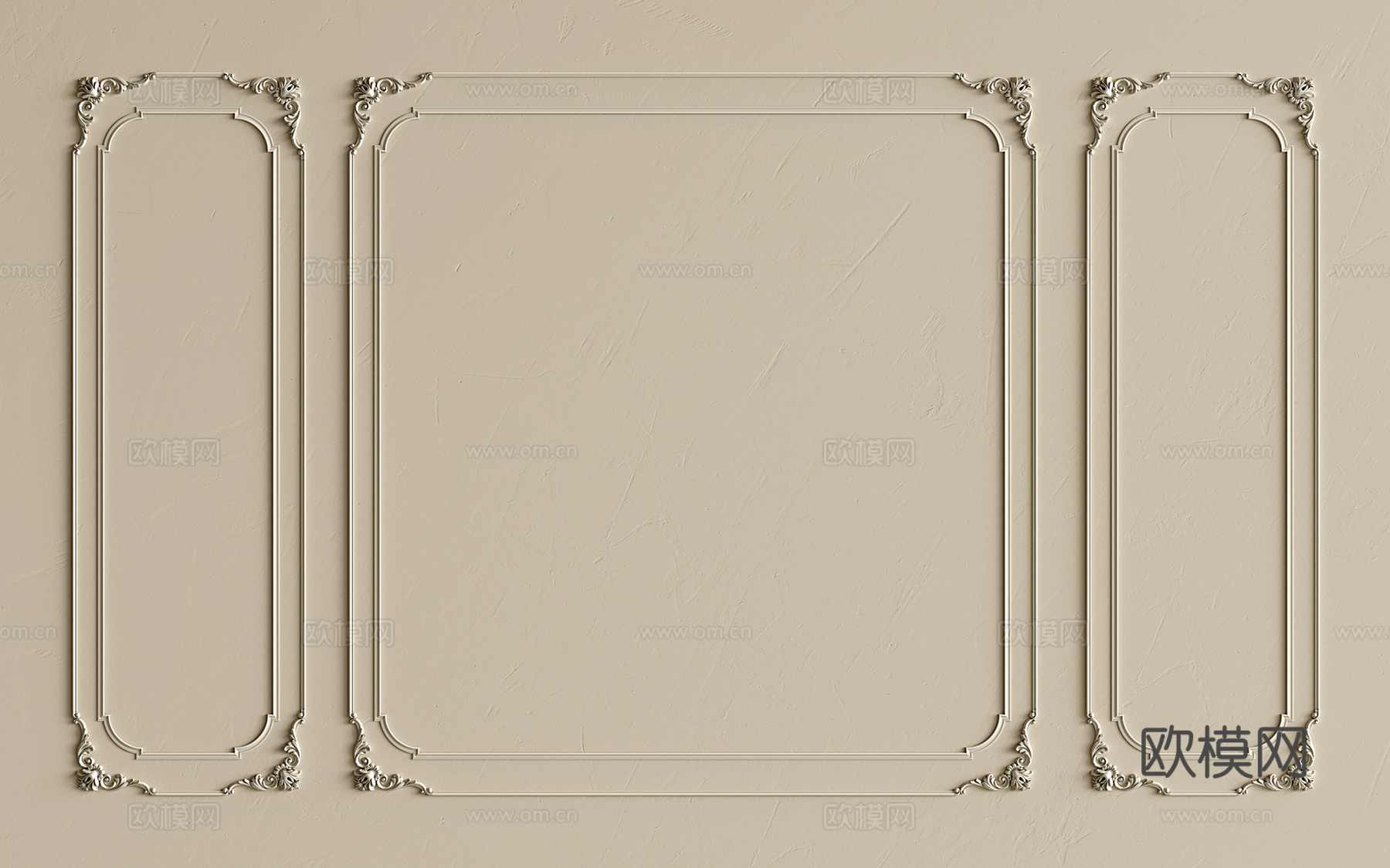 法式石膏雕花线条 欧式石膏线 角花 石膏造型线 石膏线背景墙su模型