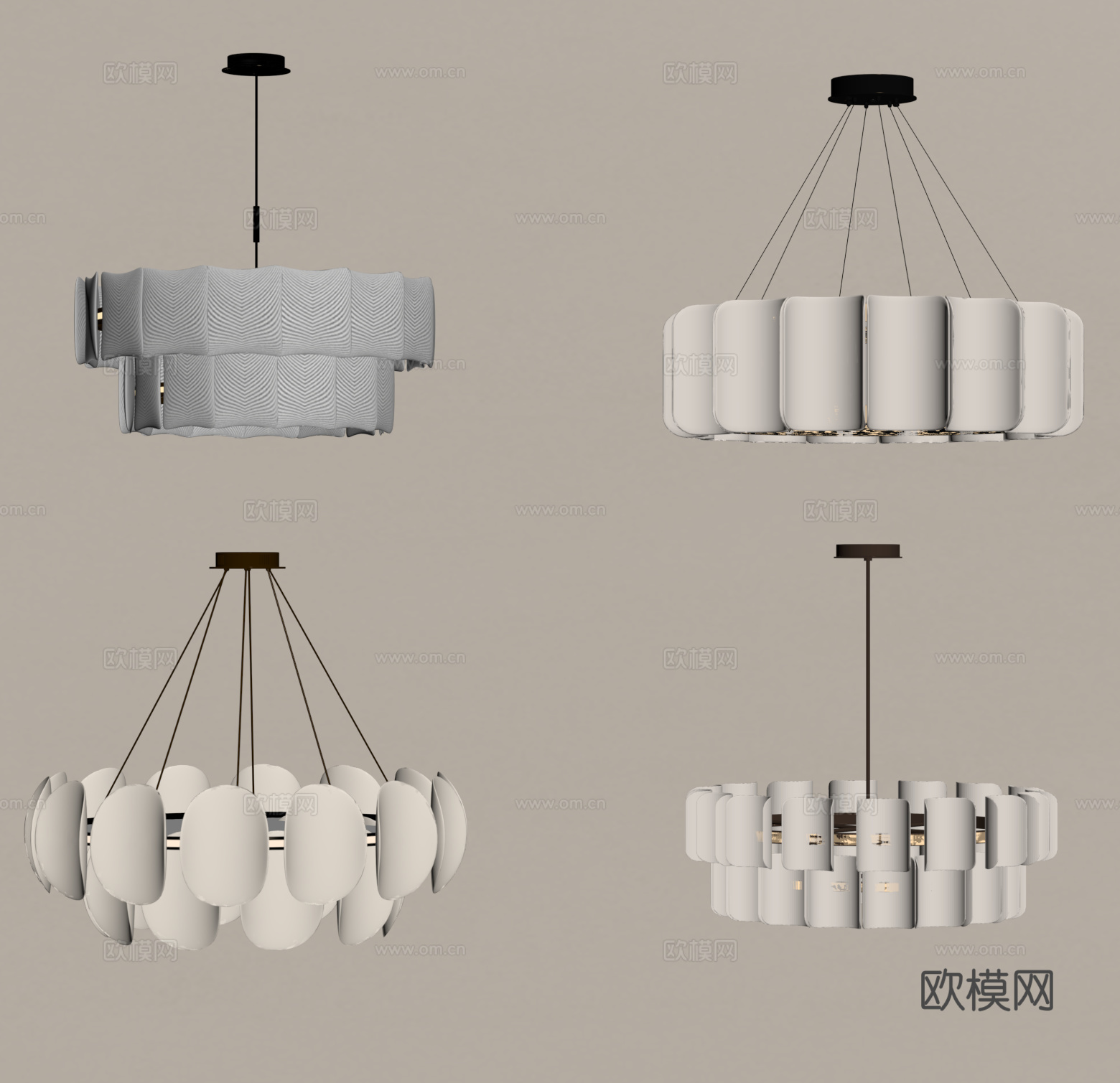 法式现代吊灯 卧室吊灯su模型