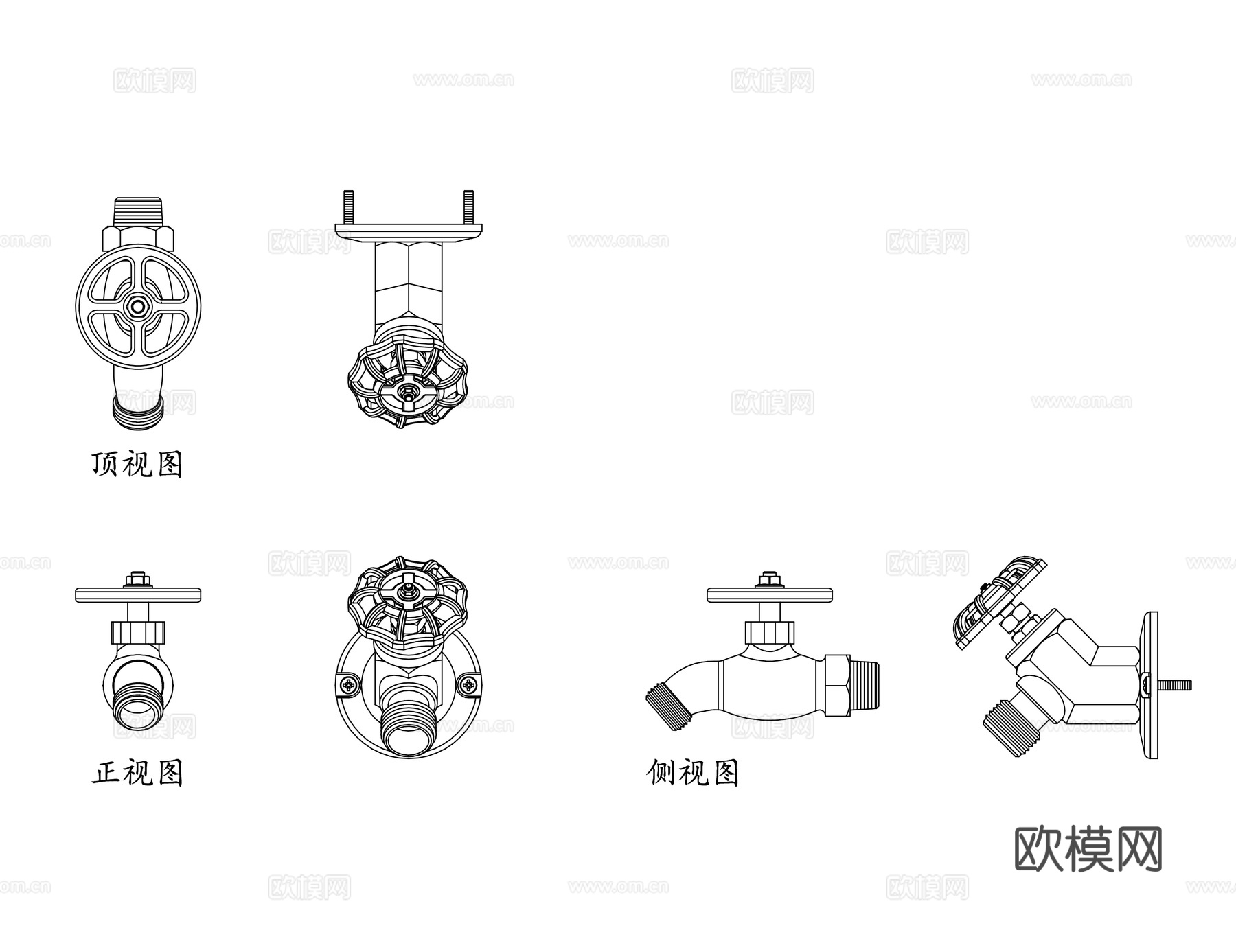 户外水龙 庭院水龙头 室外水龙头 花园水龙头 户外水嘴cad施工图