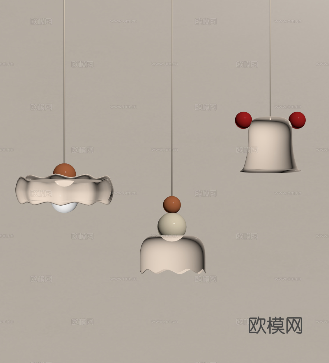 法式奶油吊灯su模型