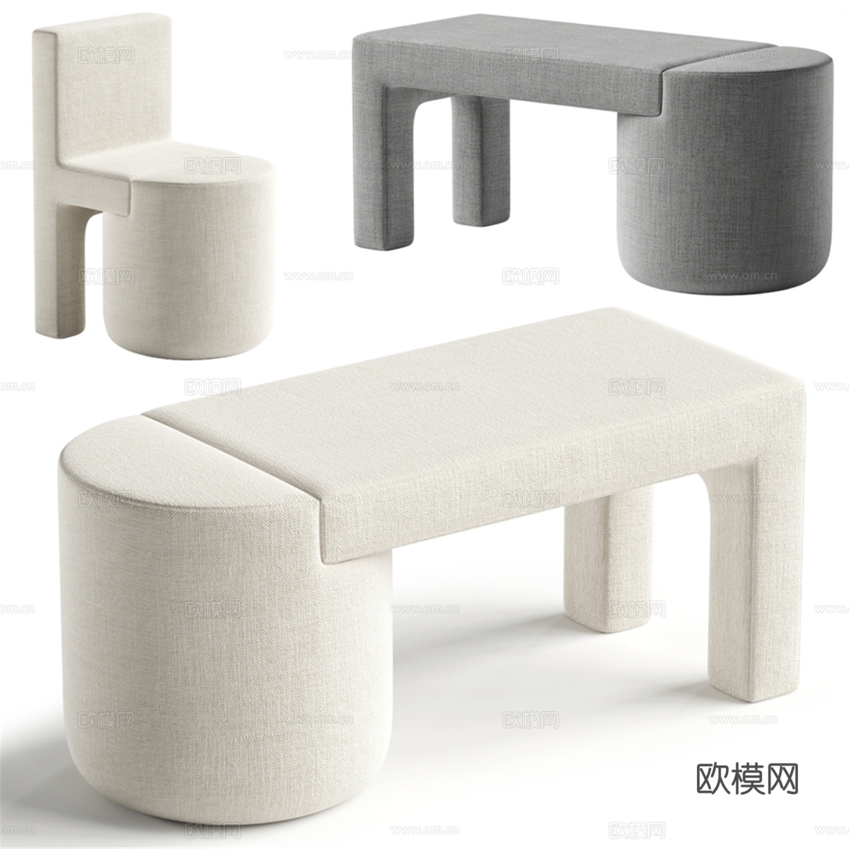 oitoproducts设计的FOSSIL长凳3d模型下载