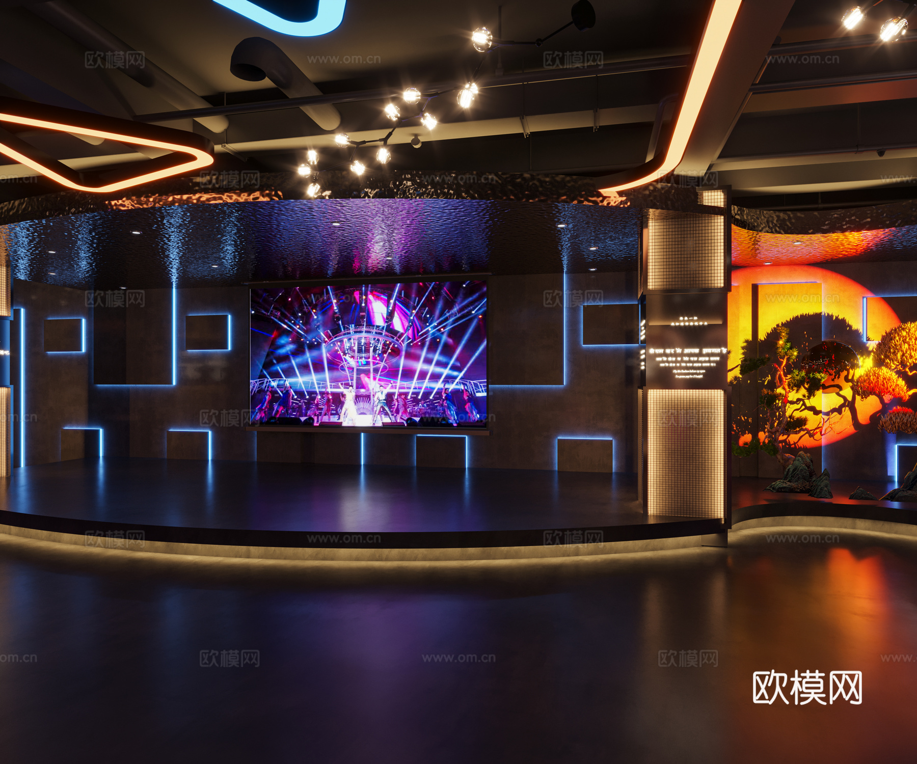 高端音乐酒吧 最新全套 效果图 施工图设计cad施工图