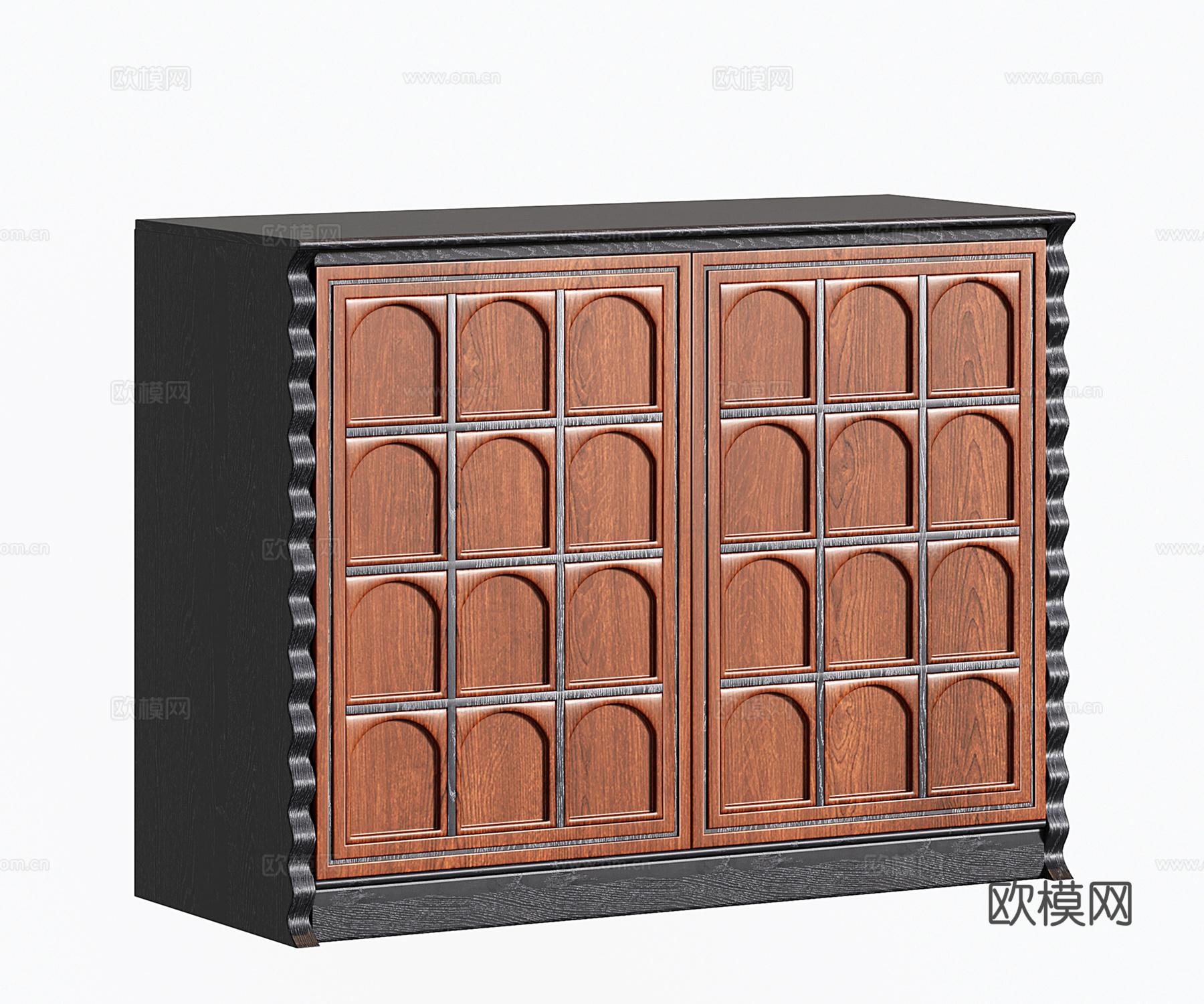 法式复古储物柜 模块斗柜 组合电视柜 置物收纳柜 落地书架su模型