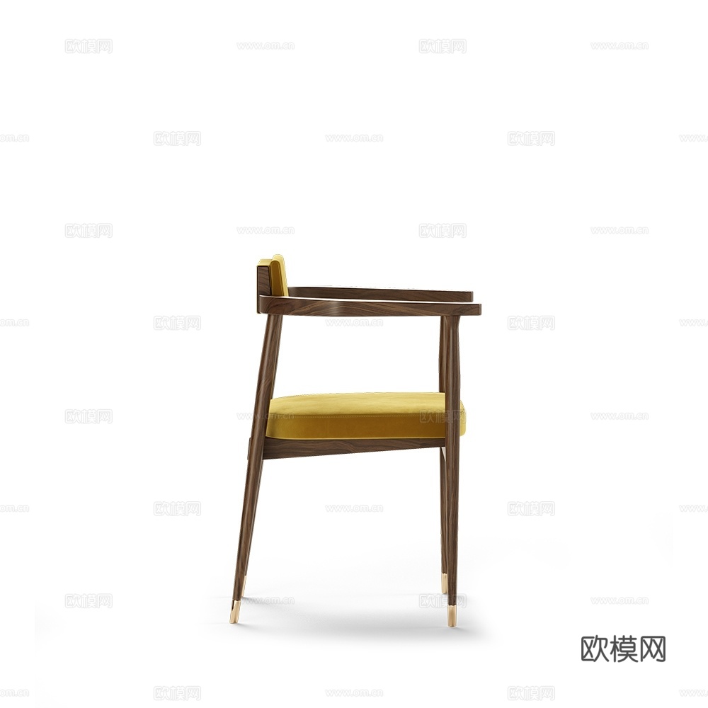 新中式单椅 餐椅su模型