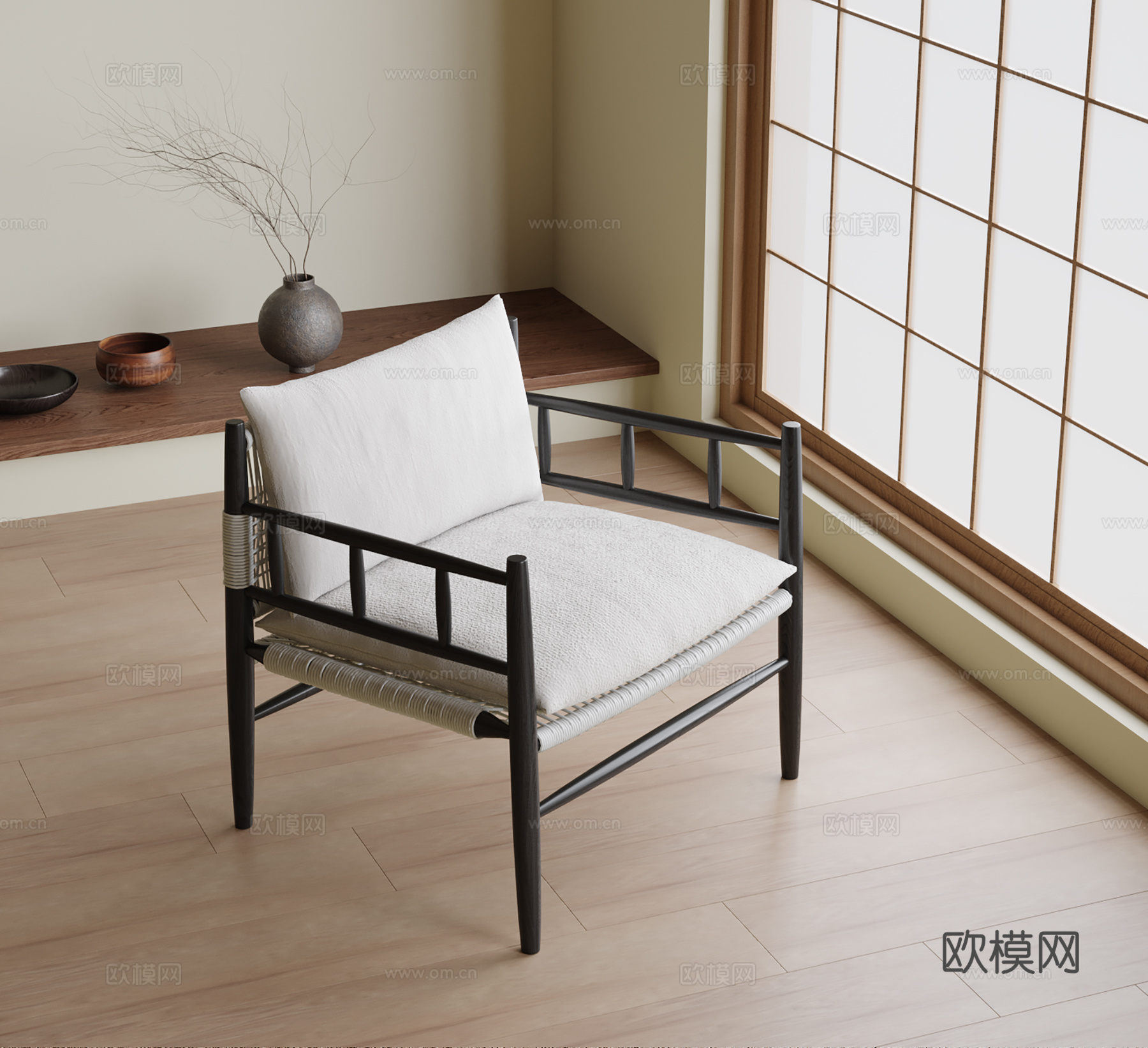 现代休闲椅 单椅su模型