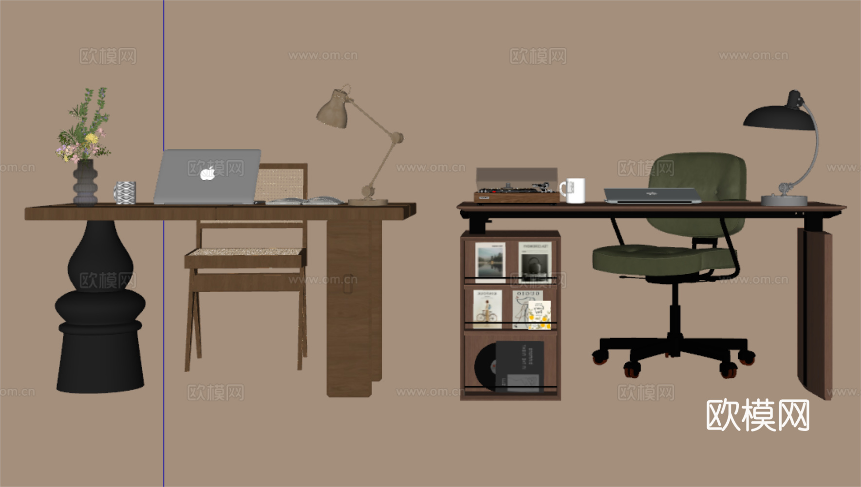 书桌su模型