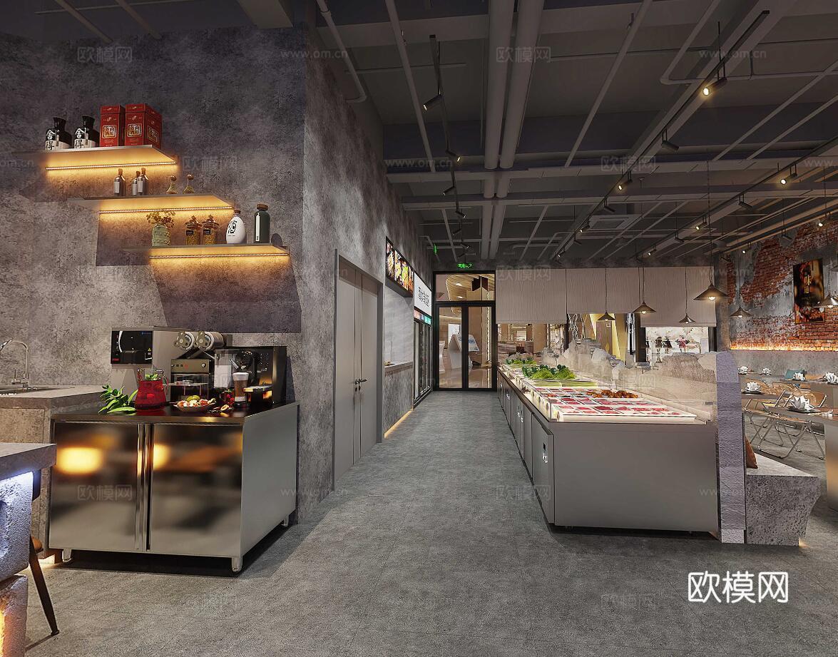 网红风烧烤店 最新全套 效果图 施工图设计cad施工图