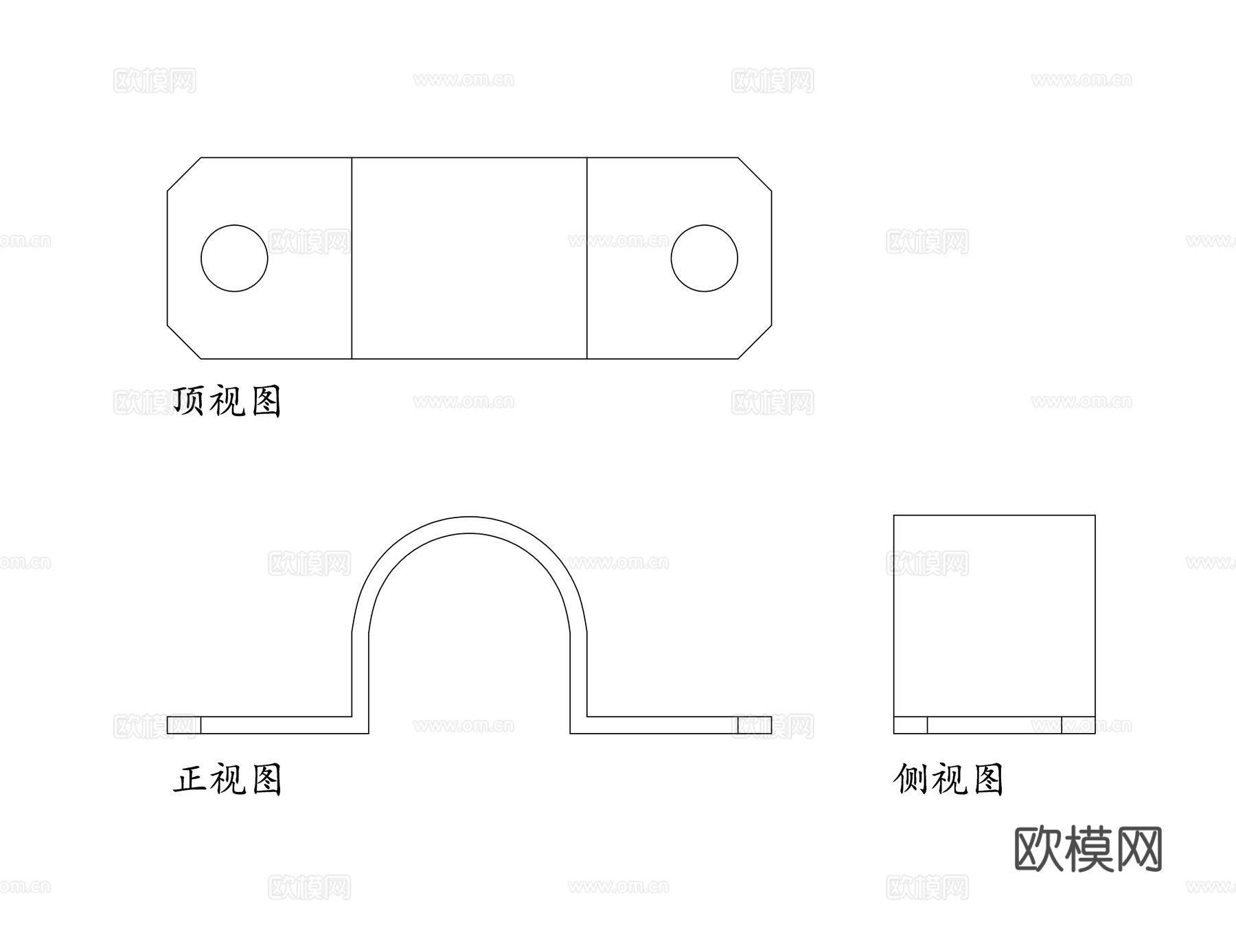 管卡 管夹 管箍 管束 管道固定夹cad施工图