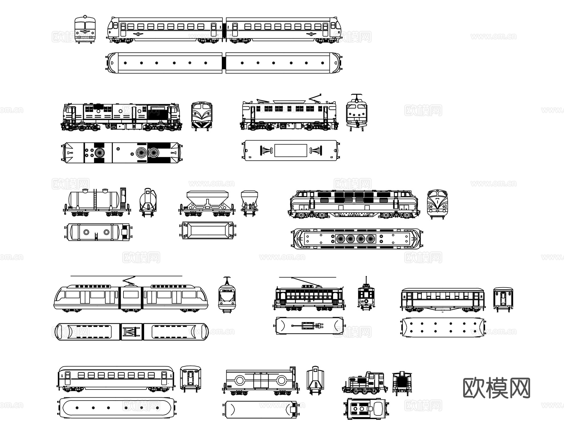 长编组列车 超长列车 货运长列车 客运长列车 重载长列车cad施工图
