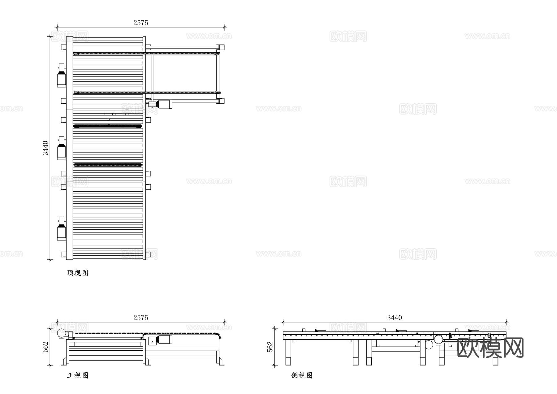 工业皮带运输机 皮带输送设备 工业输送带 皮带传送机cad施工图