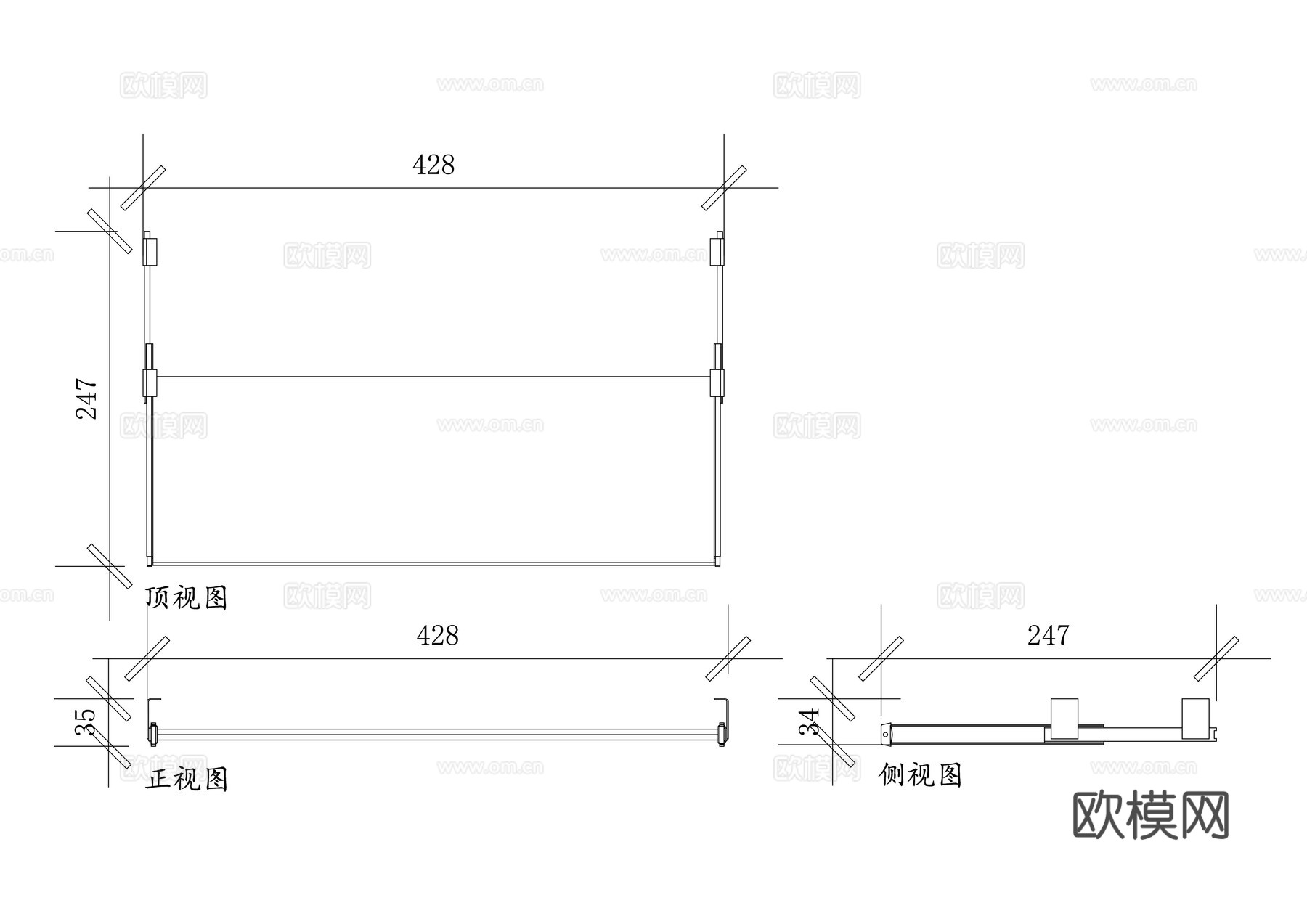 键盘托架 键盘抽拉架 键盘抽屉 键盘支架 桌面键盘托cad施工图