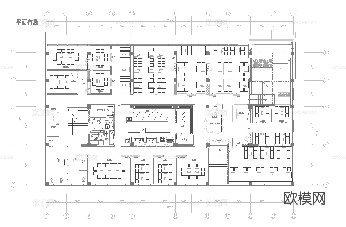 网红风烧烤店 最新全套 效果图 施工图设计cad施工图