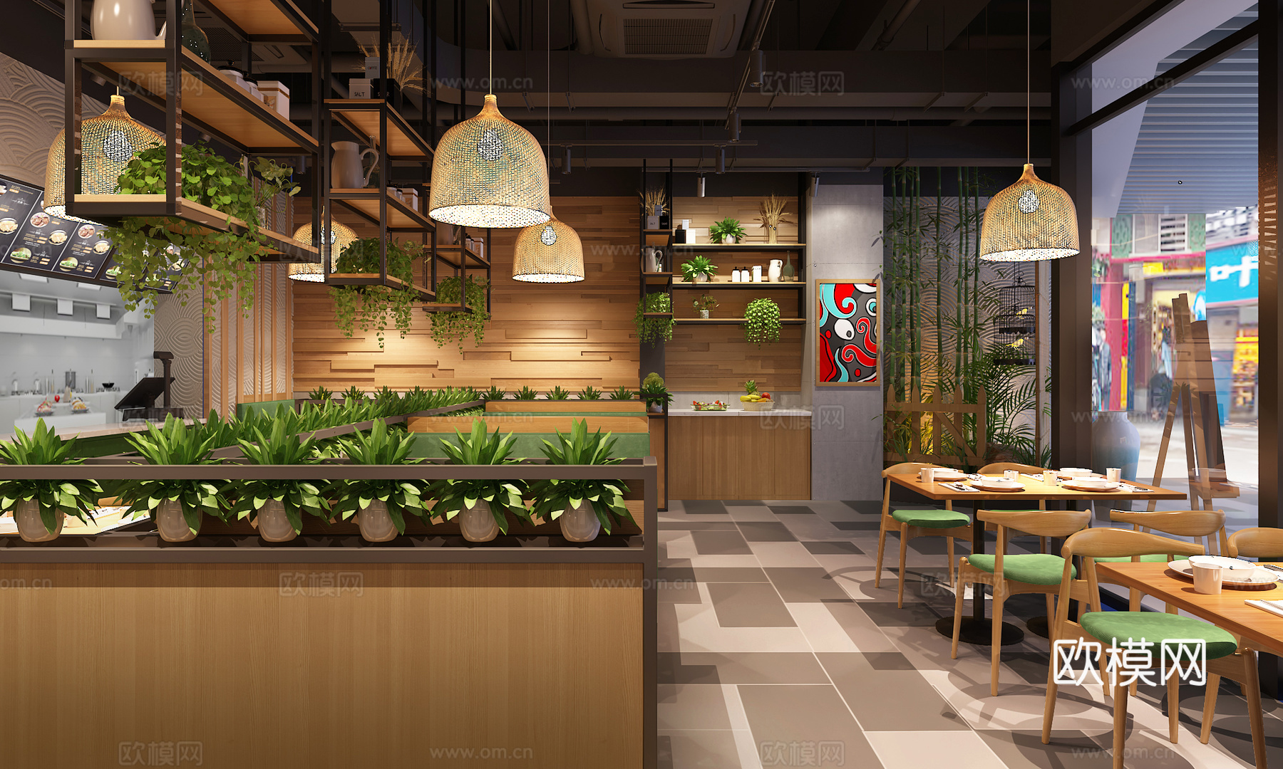 现代火锅店3d模型下载（渲染图1）