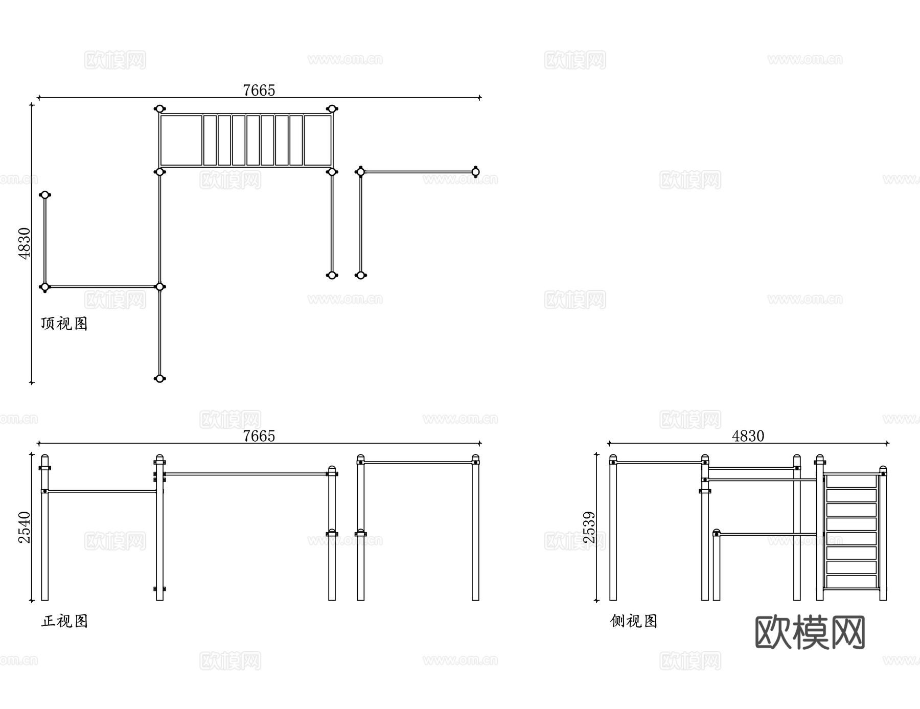 功能训练架 体能训练架 健身功能架 综合训练架 力量训练架cad施工图