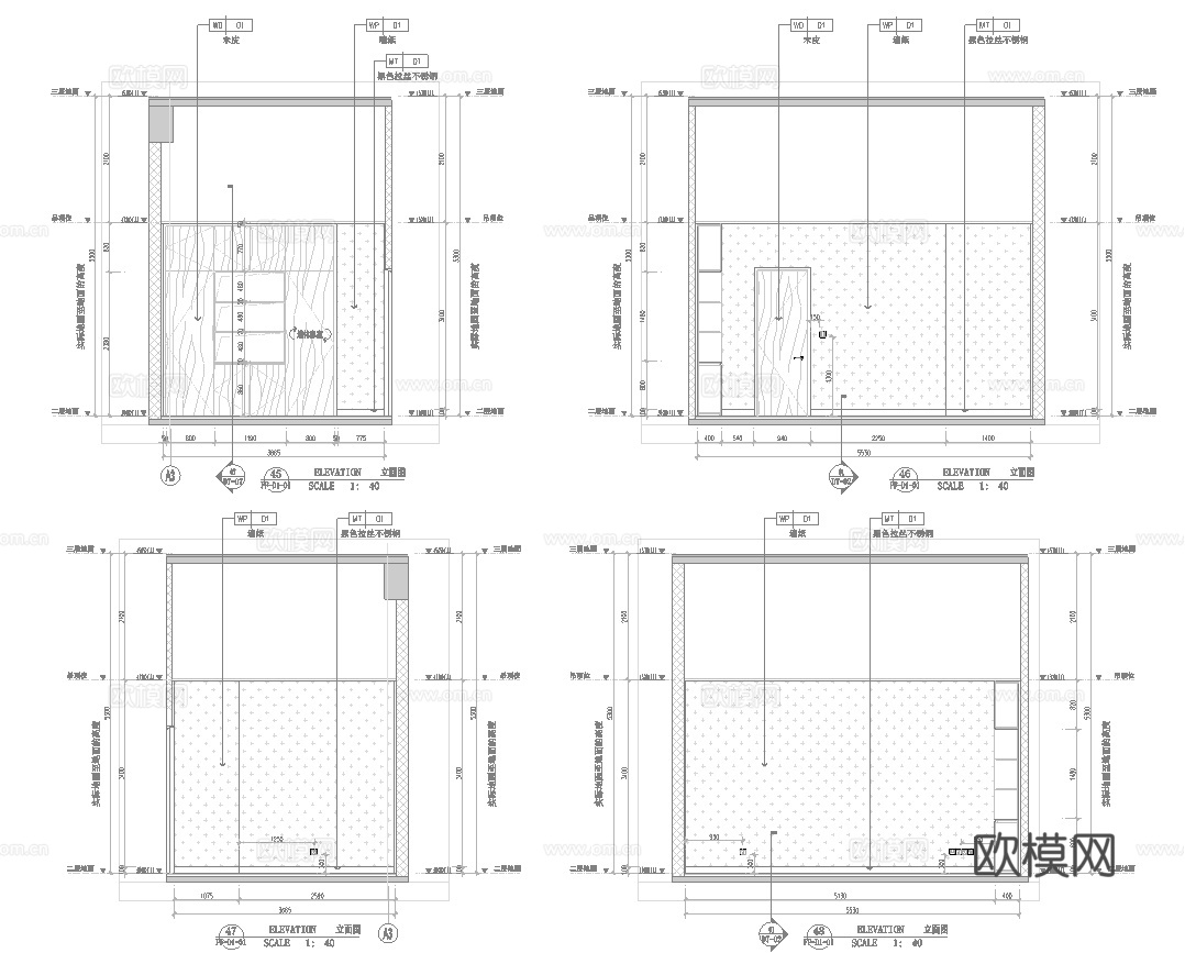 特色烧烤店 最新全套 效果图 施工图设计cad施工图