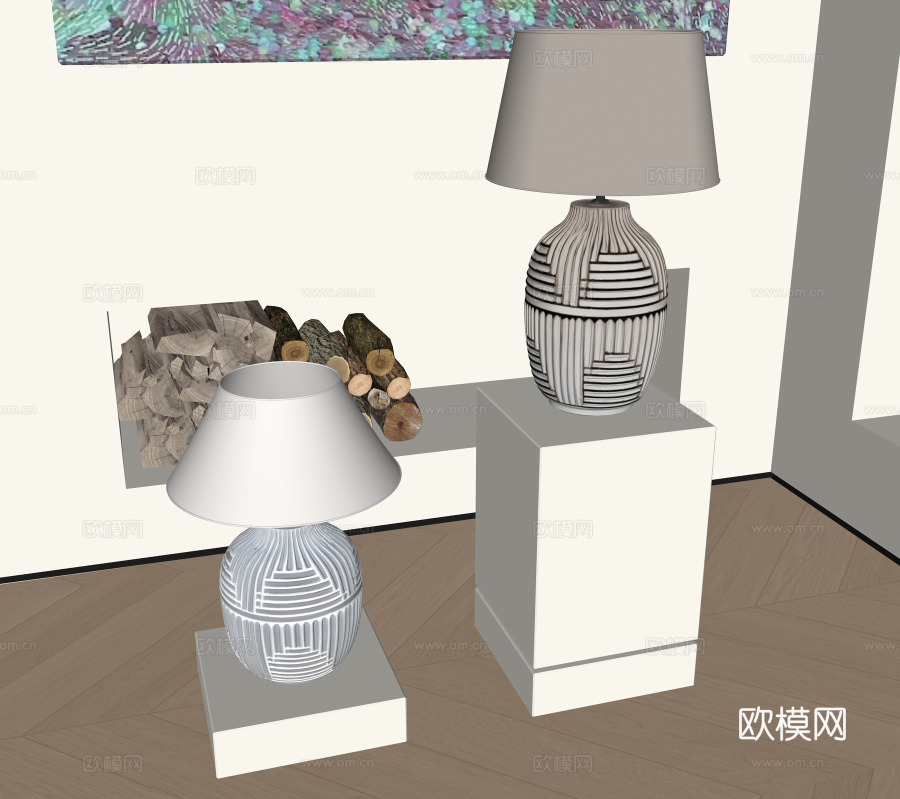 诧寂风风台灯su模型