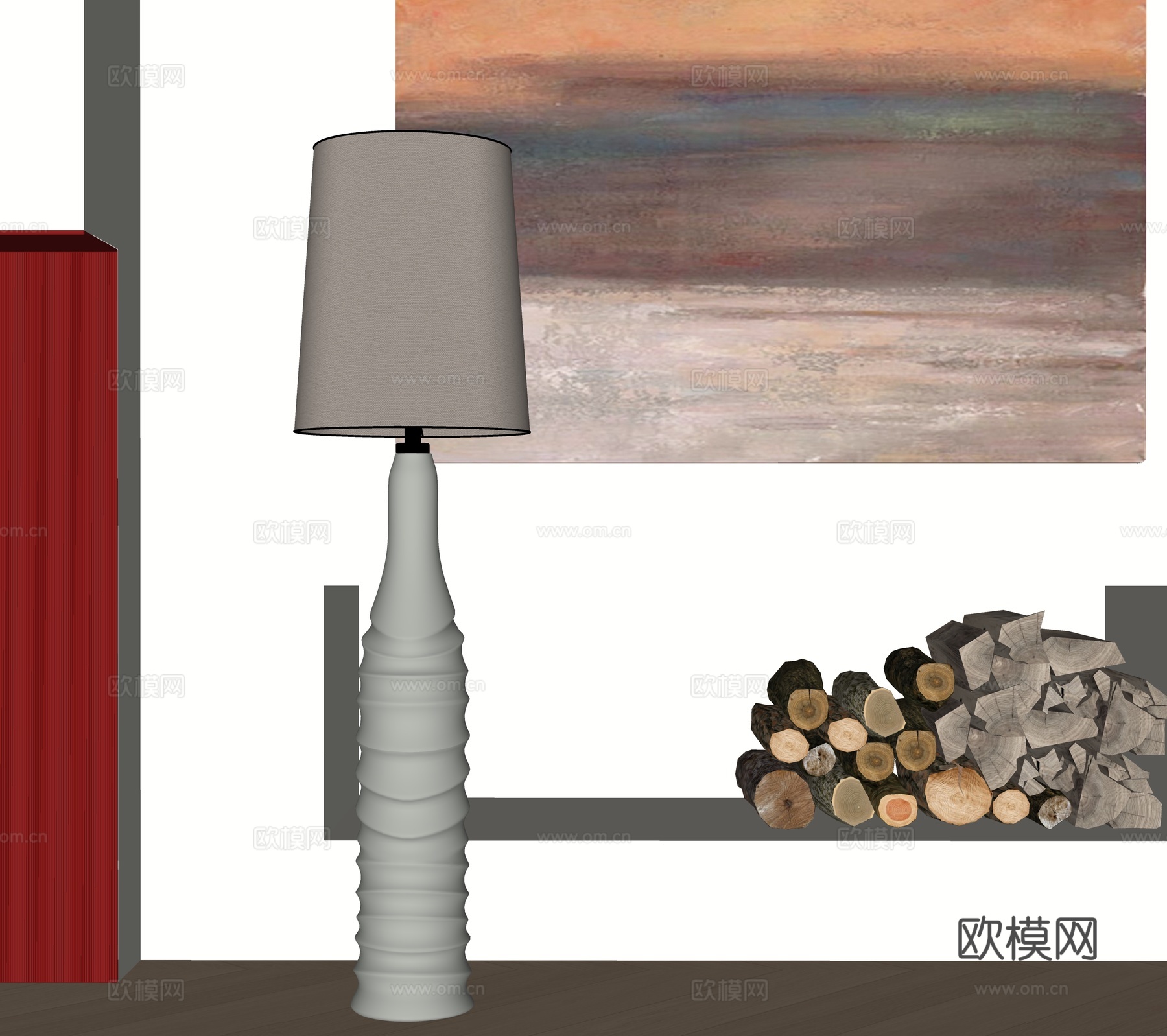 诧寂风落地灯su模型