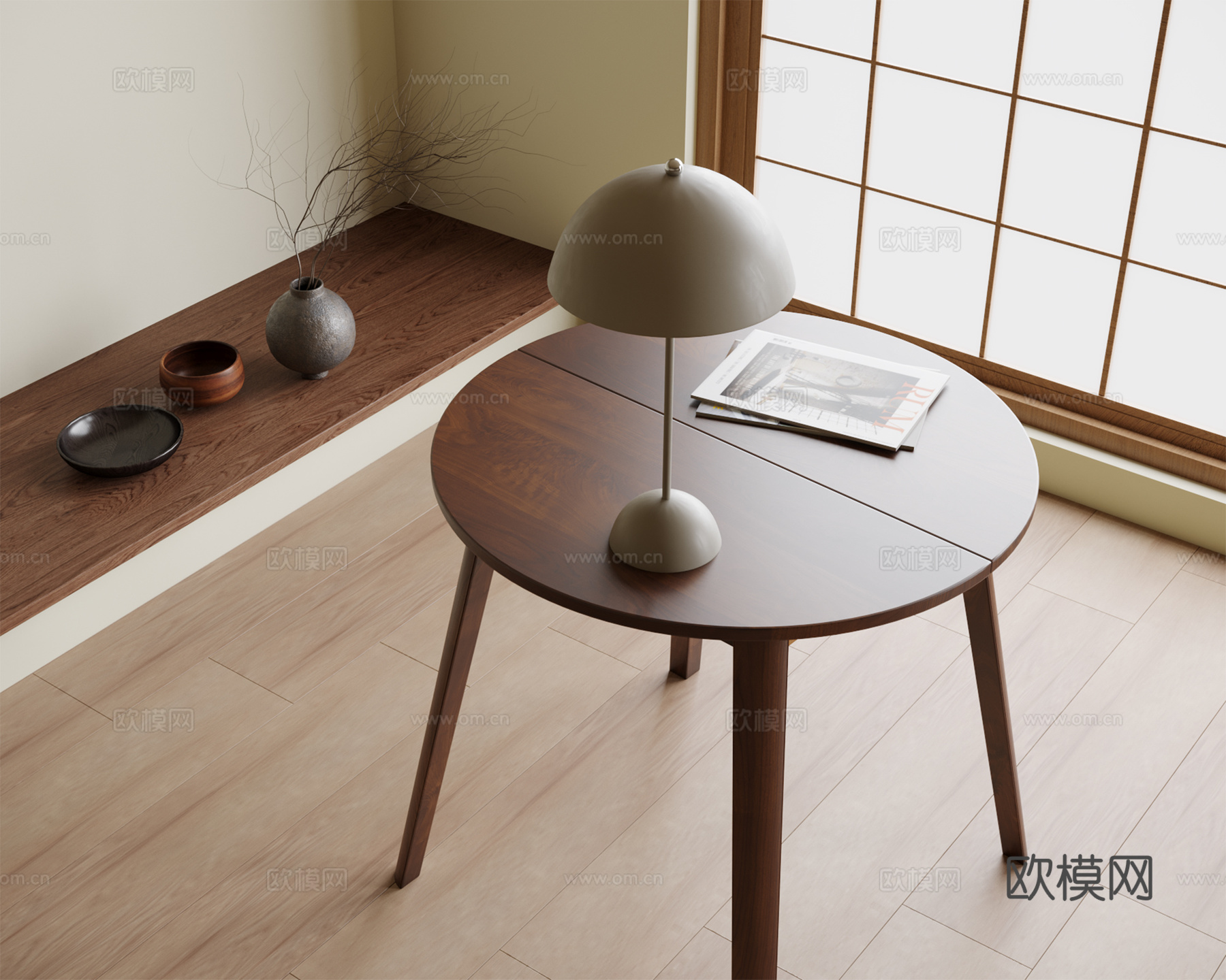 现代边几角几3d模型