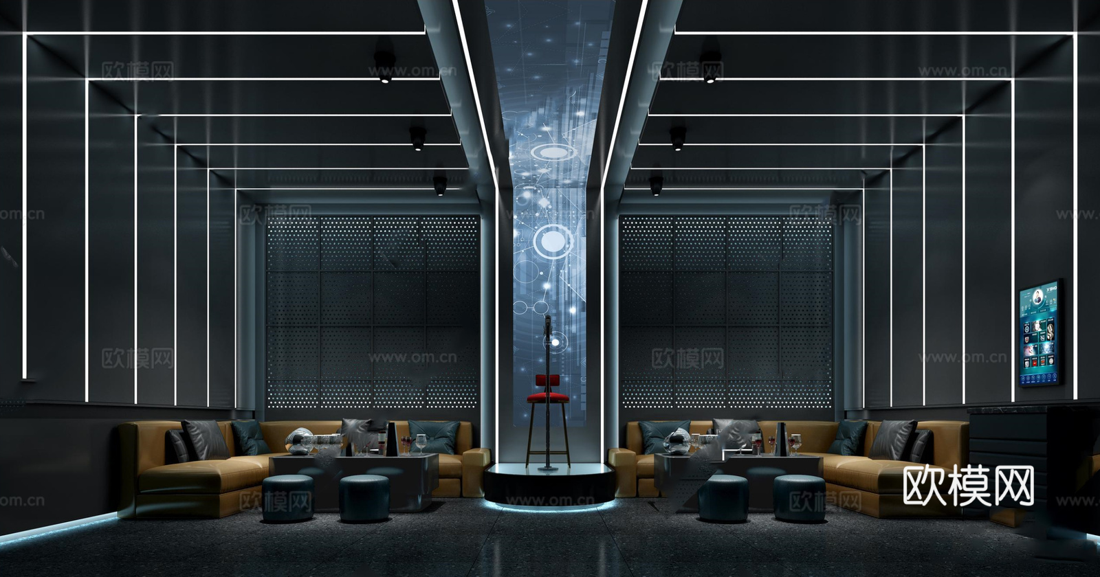 轻奢高档酒吧 最新全套 效果图 施工图设计cad施工图