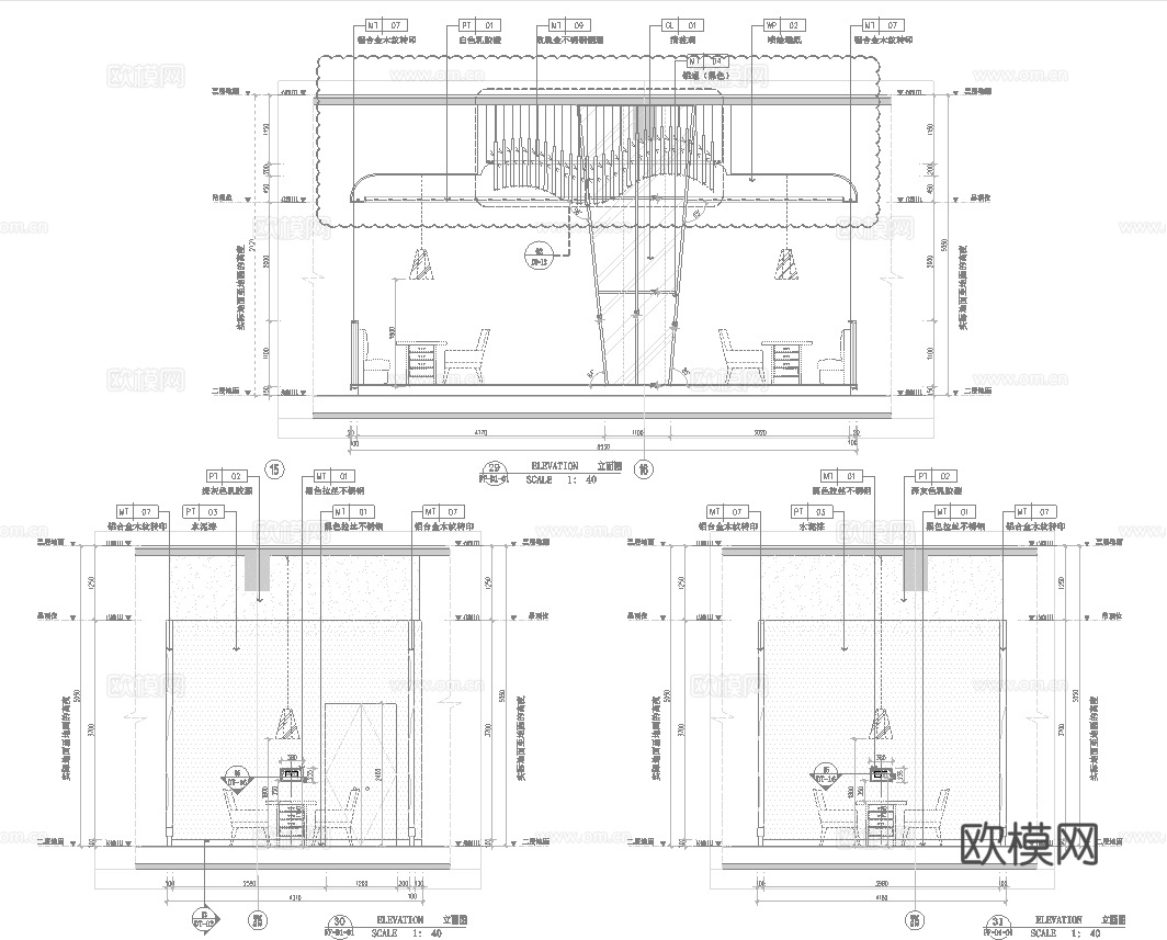 特色烧烤店 最新全套 效果图 施工图设计cad施工图