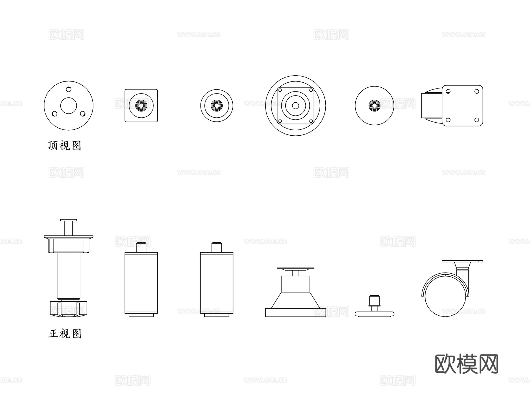 家具脚架 家具底架 家具支撑脚 家具底座架 家具脚垫cad施工图
