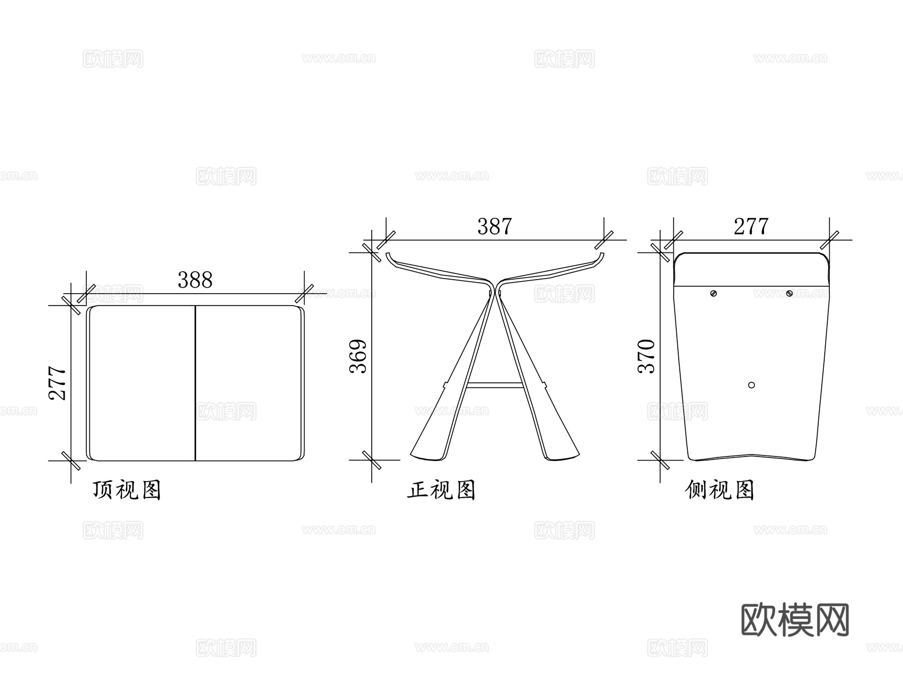 蝴蝶椅 蝴蝶造型凳 蝶形凳 蝴蝶休闲凳 蝶形座椅cad施工图