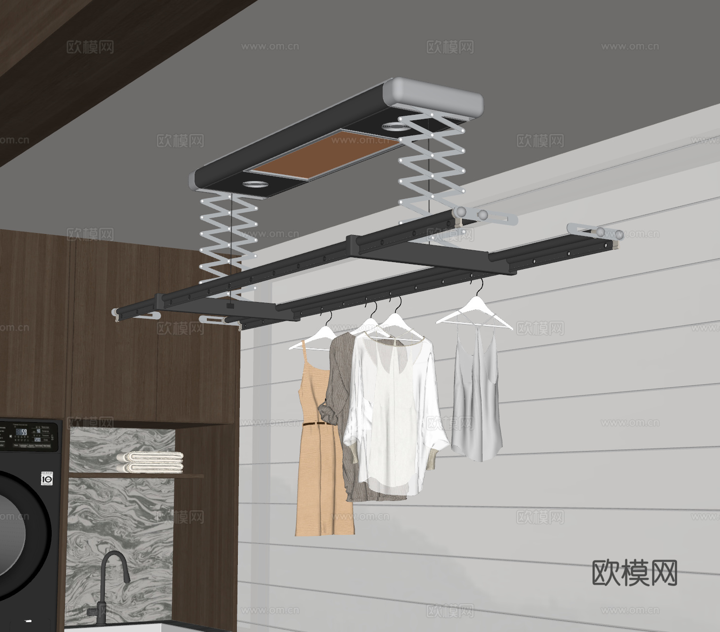 晾衣架 电动晾衣架su模型