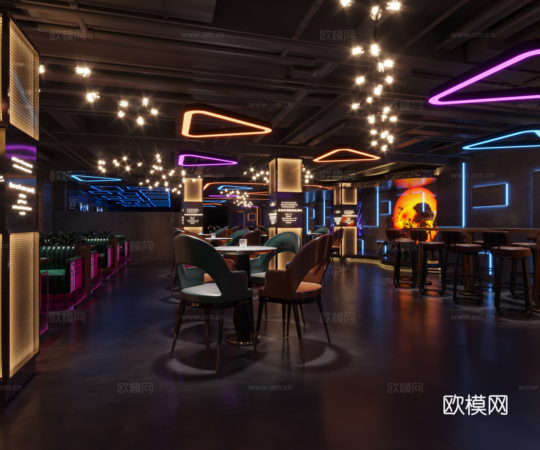 高端音乐酒吧 最新全套 效果图 施工图设计cad施工图