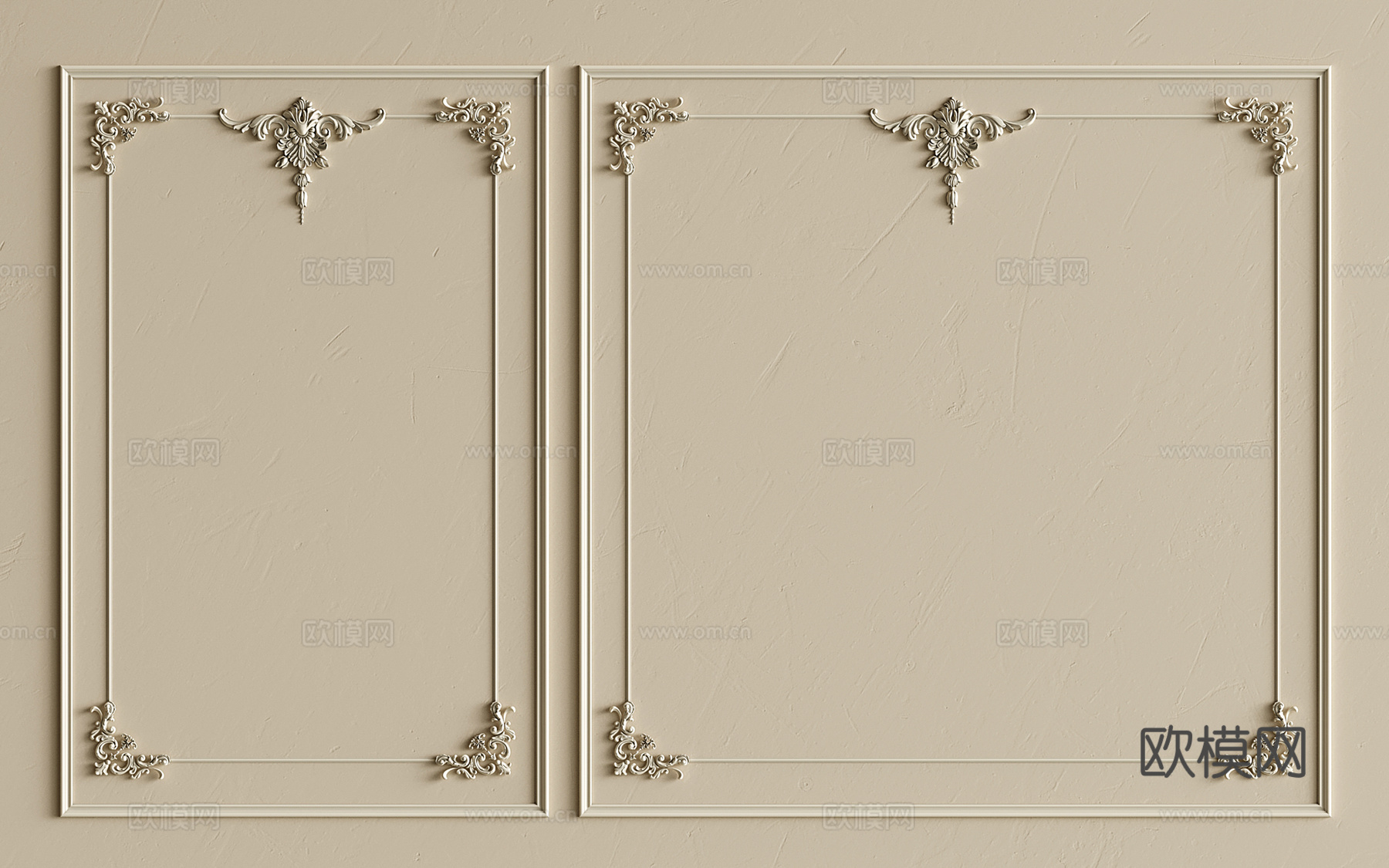 法式石膏雕花线条 欧式石膏线 角花 雕花 石膏线背景墙su模型