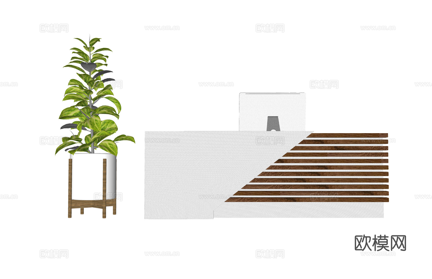 办公空间 电脑 工装 办公 接待su模型