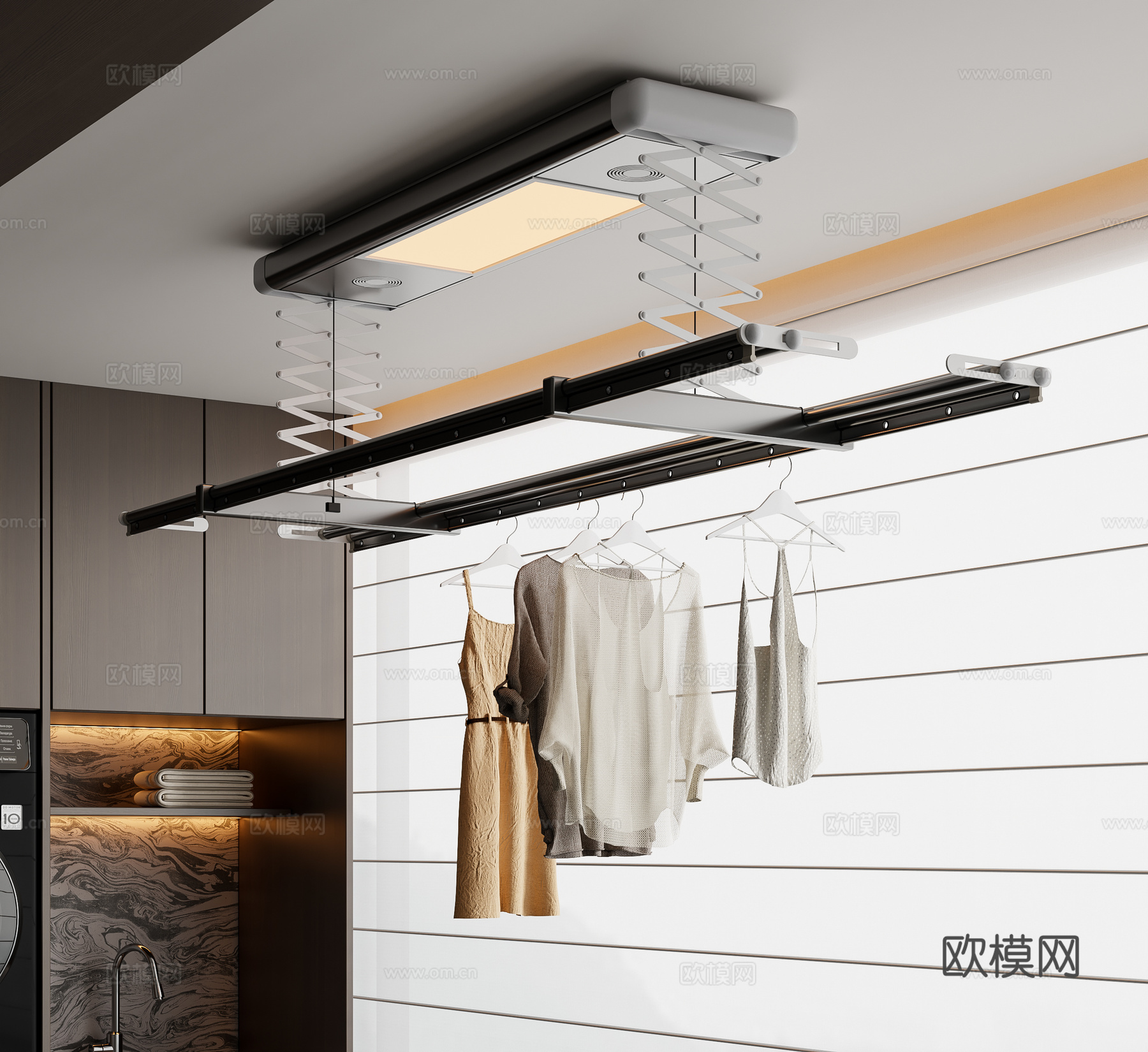 晾衣架 电动晾衣架su模型