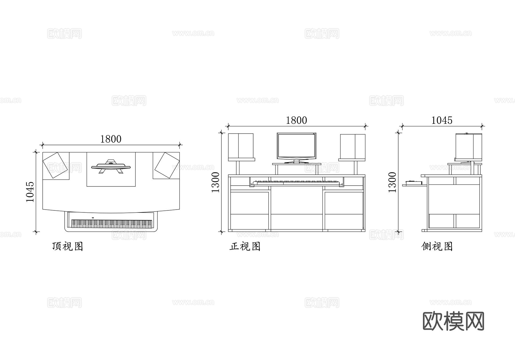 工作桌 工作室工作台 办公工作台 电脑工作桌 车间工作桌cad施工图