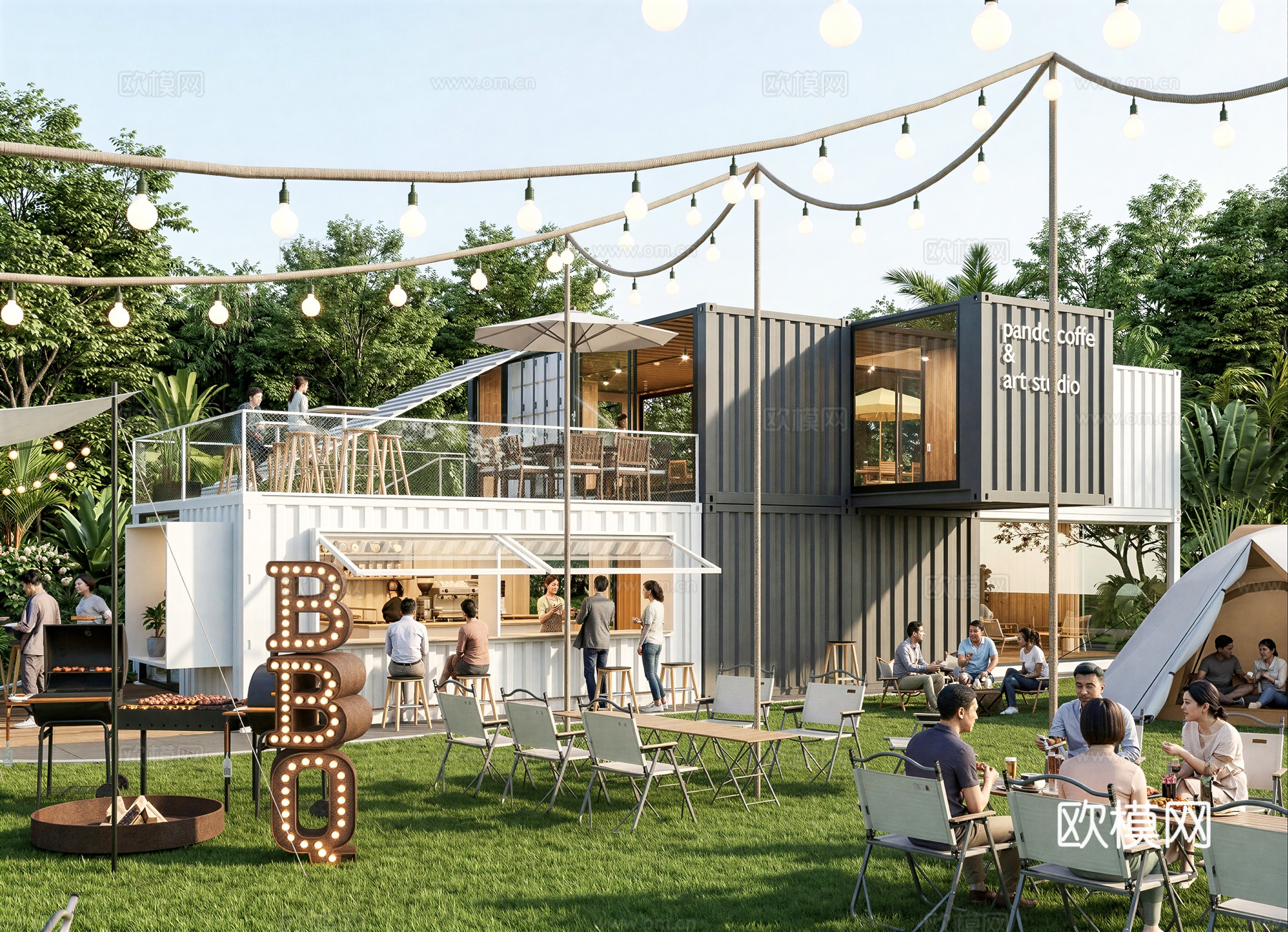 露营集装箱su模型