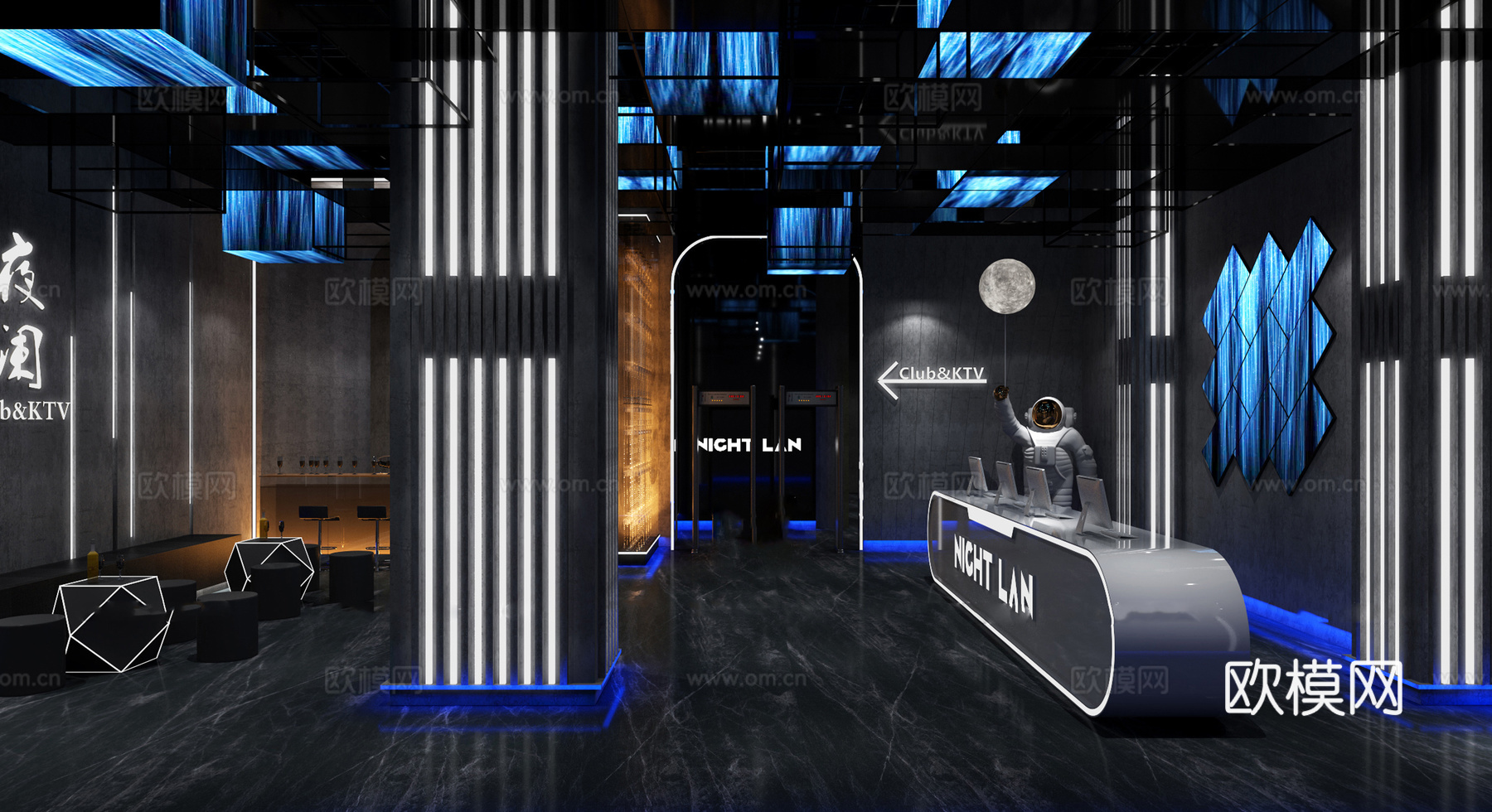 高端酒吧 最新全套 效果图 施工图设计cad施工图