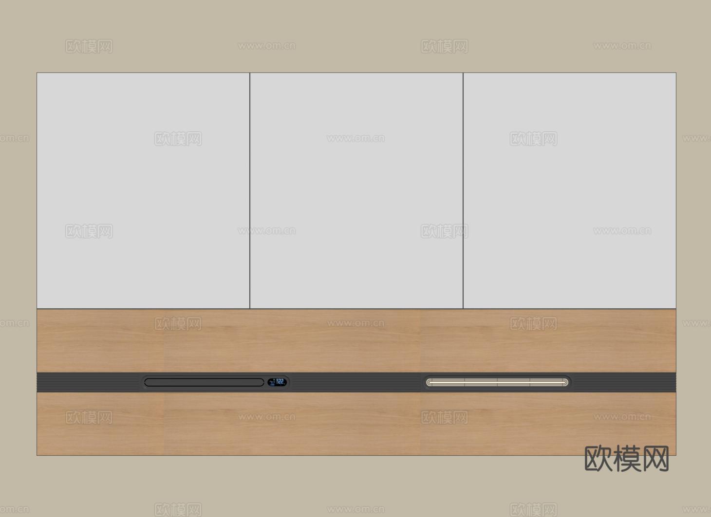 现代蜂窝大板吊顶 集成吊顶 无主灯吊顶 卫生间吊顶su模型