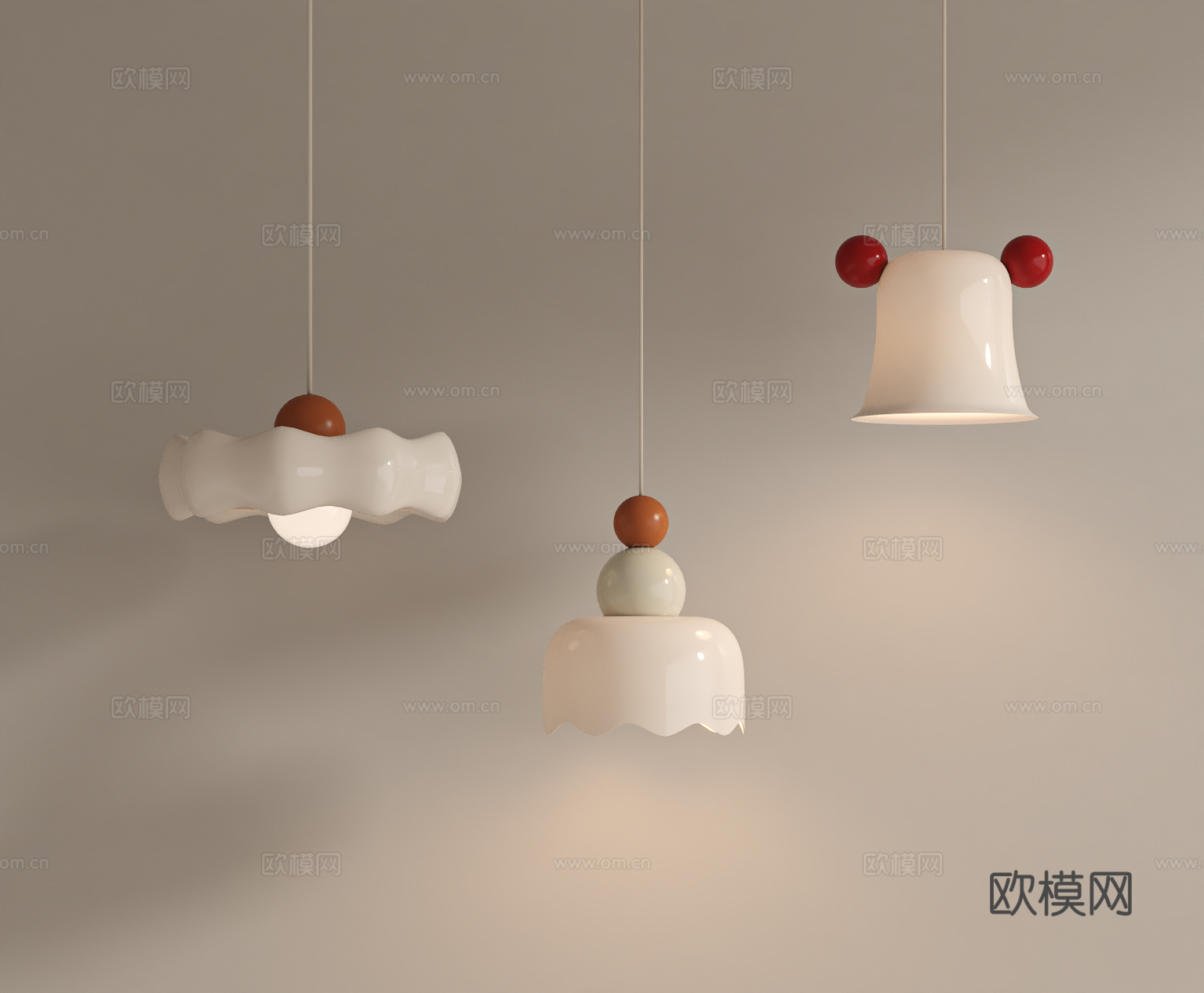 法式奶油吊灯su模型