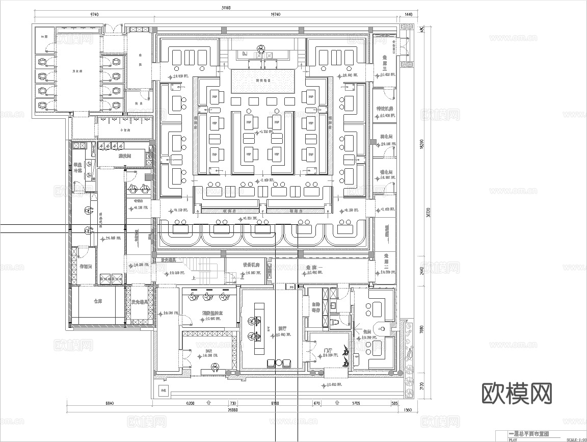 轻奢高档酒吧 最新全套 效果图 施工图设计cad施工图