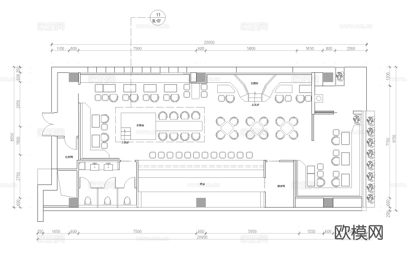 百鬼夜行特色酒吧 最新全套 效果图 施工图设计cad施工图