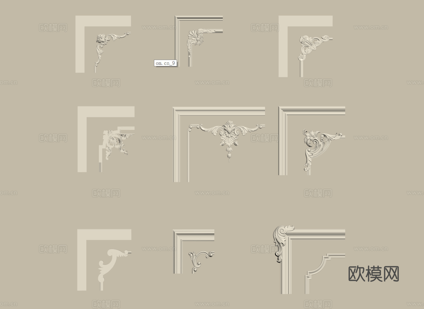 法式石膏雕花线条 欧式石膏线 角花 雕花 石膏线背景墙su模型