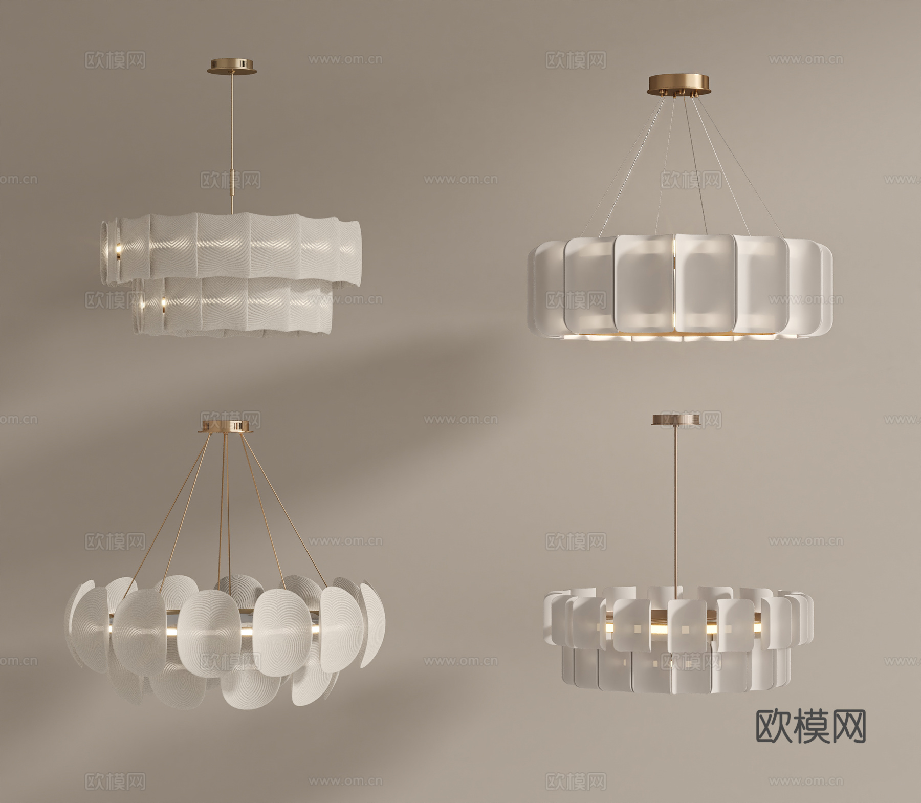 法式现代吊灯 卧室吊灯su模型
