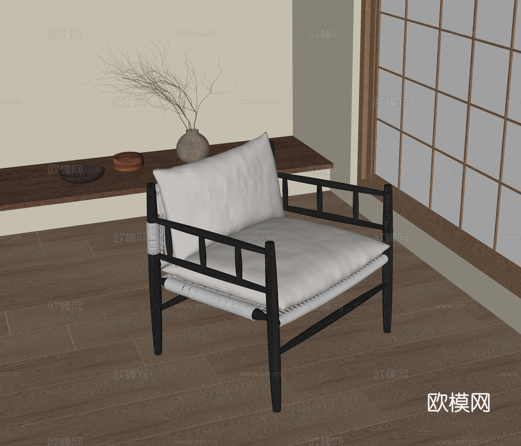 现代休闲椅 单椅su模型