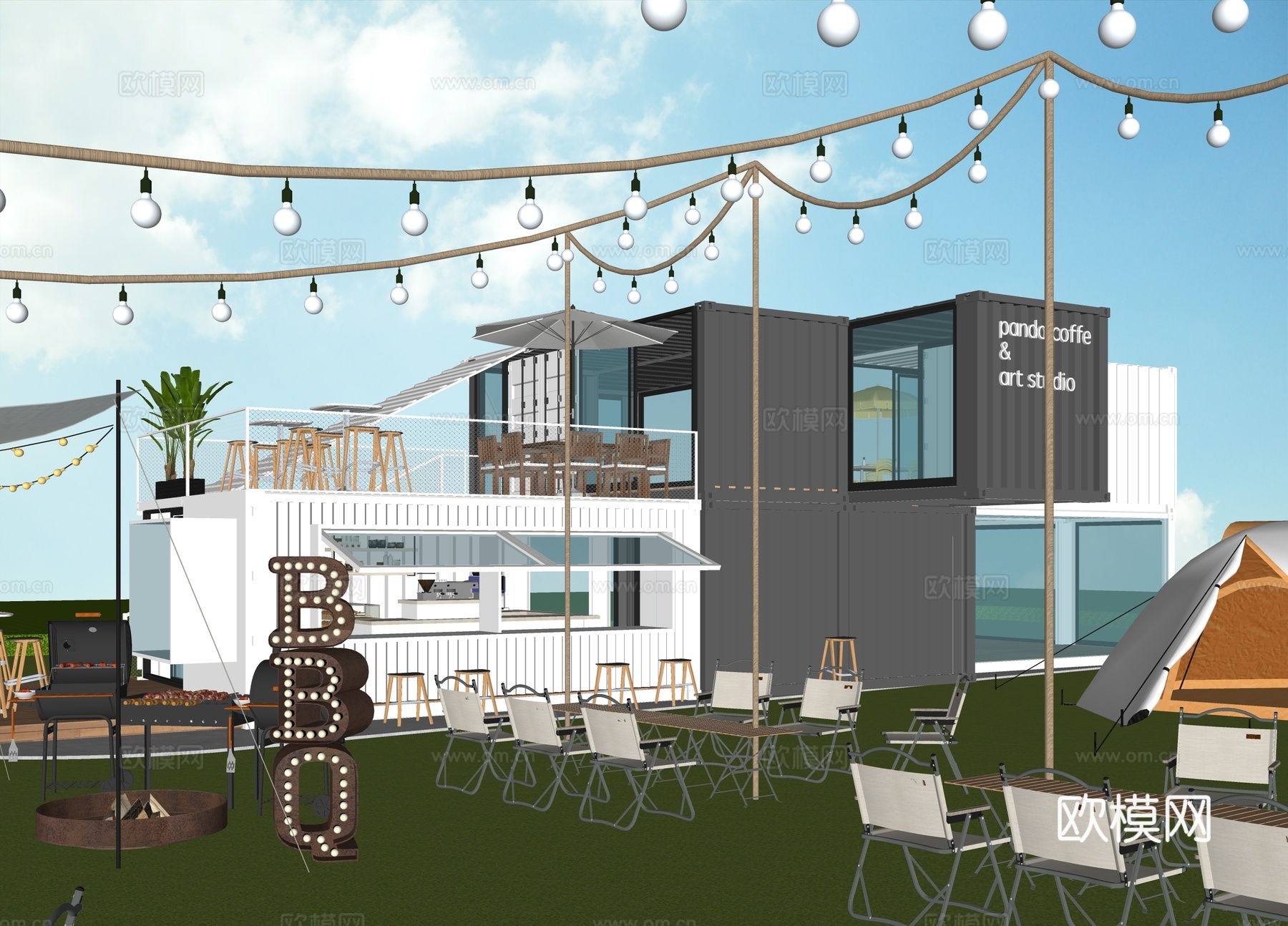 露营集装箱su模型