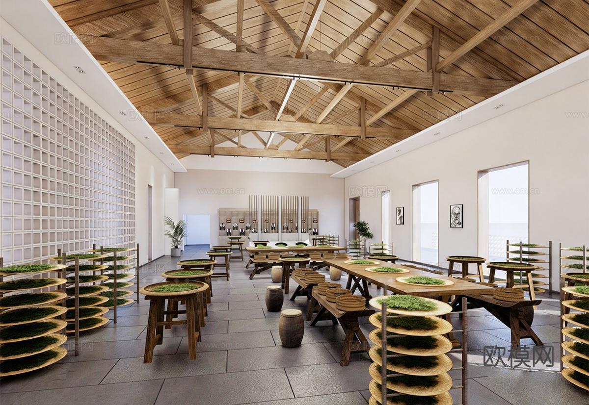 现代手工坊 茶叶手工坊 非遗手工坊 茶叶su模型