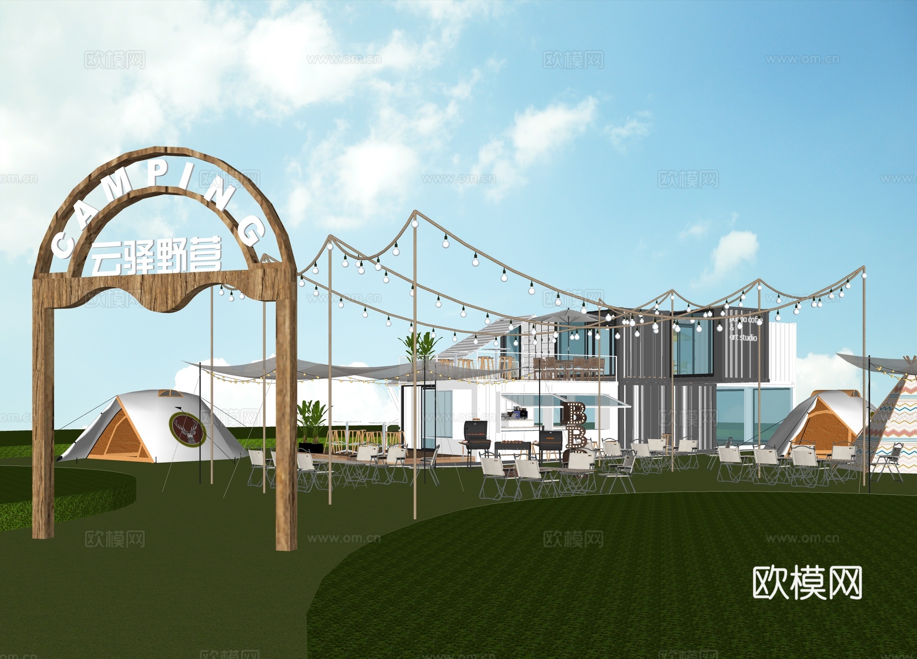 露营集装箱su模型