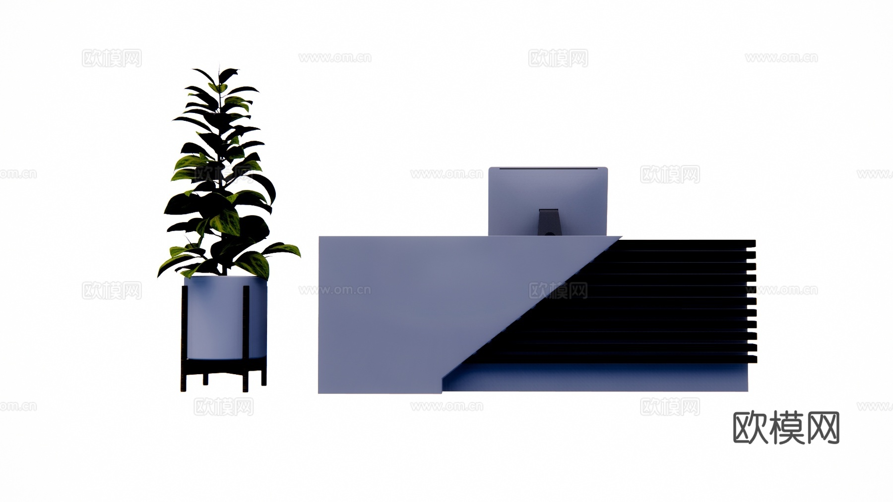 办公空间 电脑 工装 办公 接待su模型