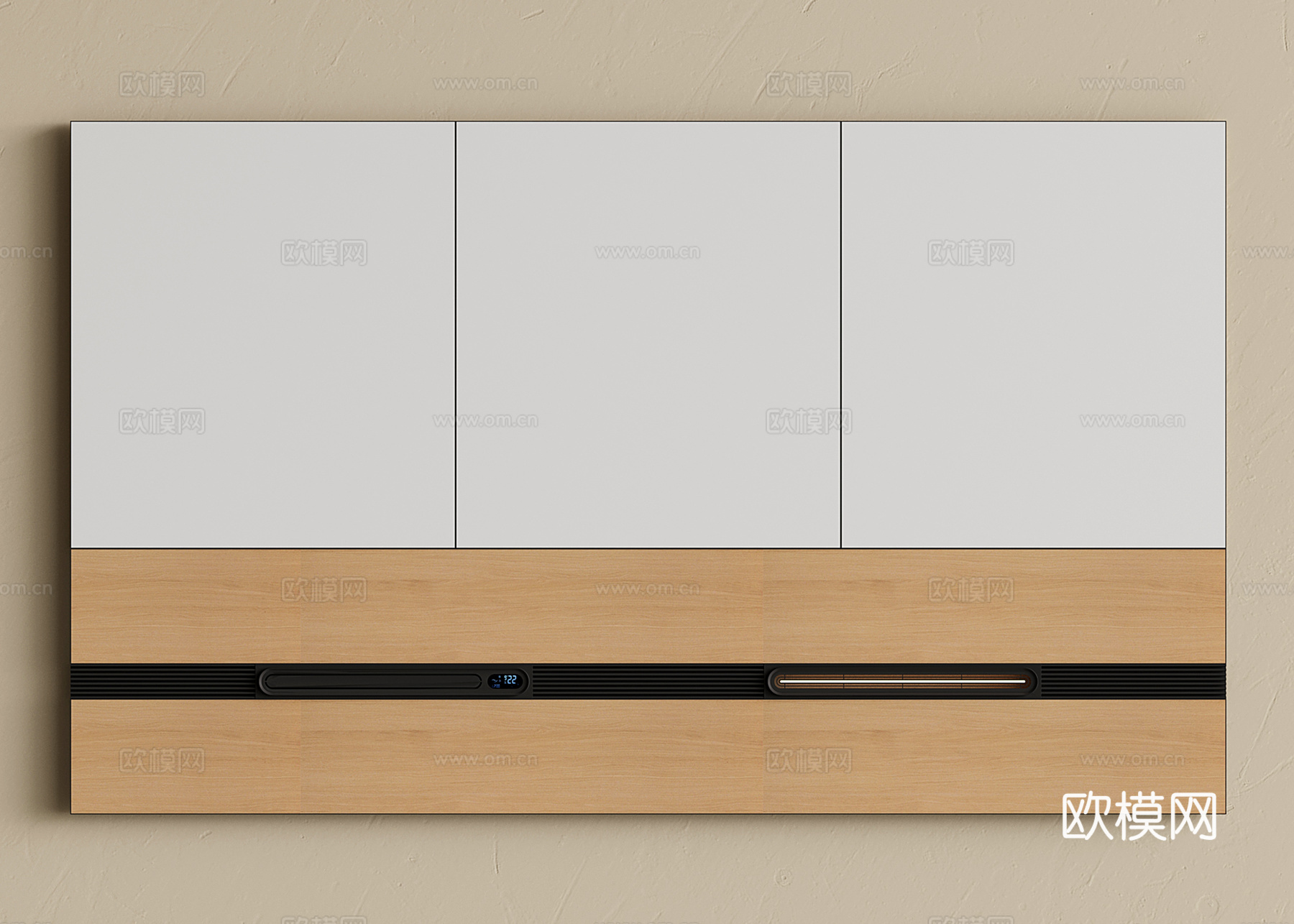 现代蜂窝大板吊顶 集成吊顶 无主灯吊顶 卫生间吊顶su模型