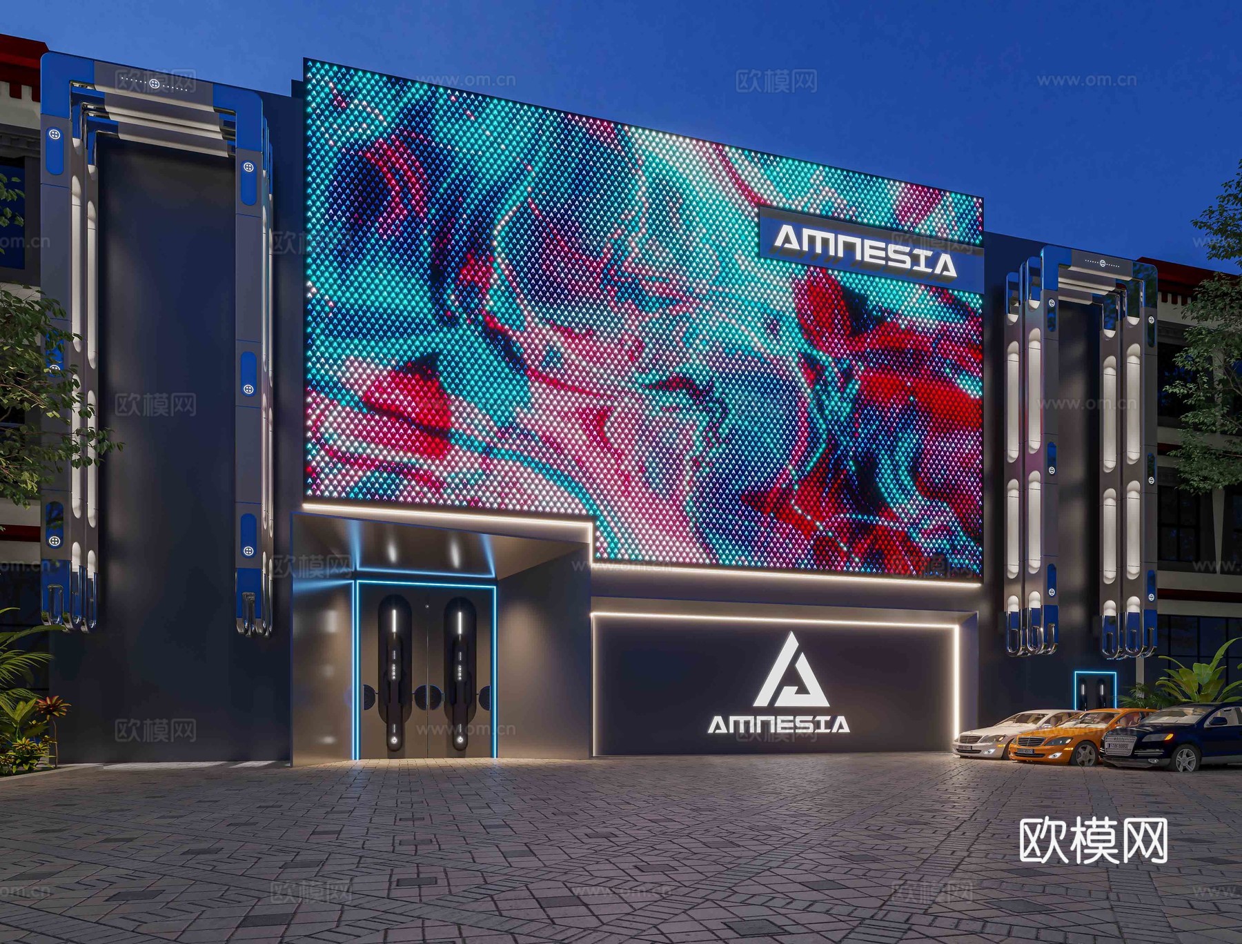 科技风酒吧 最新全套 效果图 施工图设计cad施工图