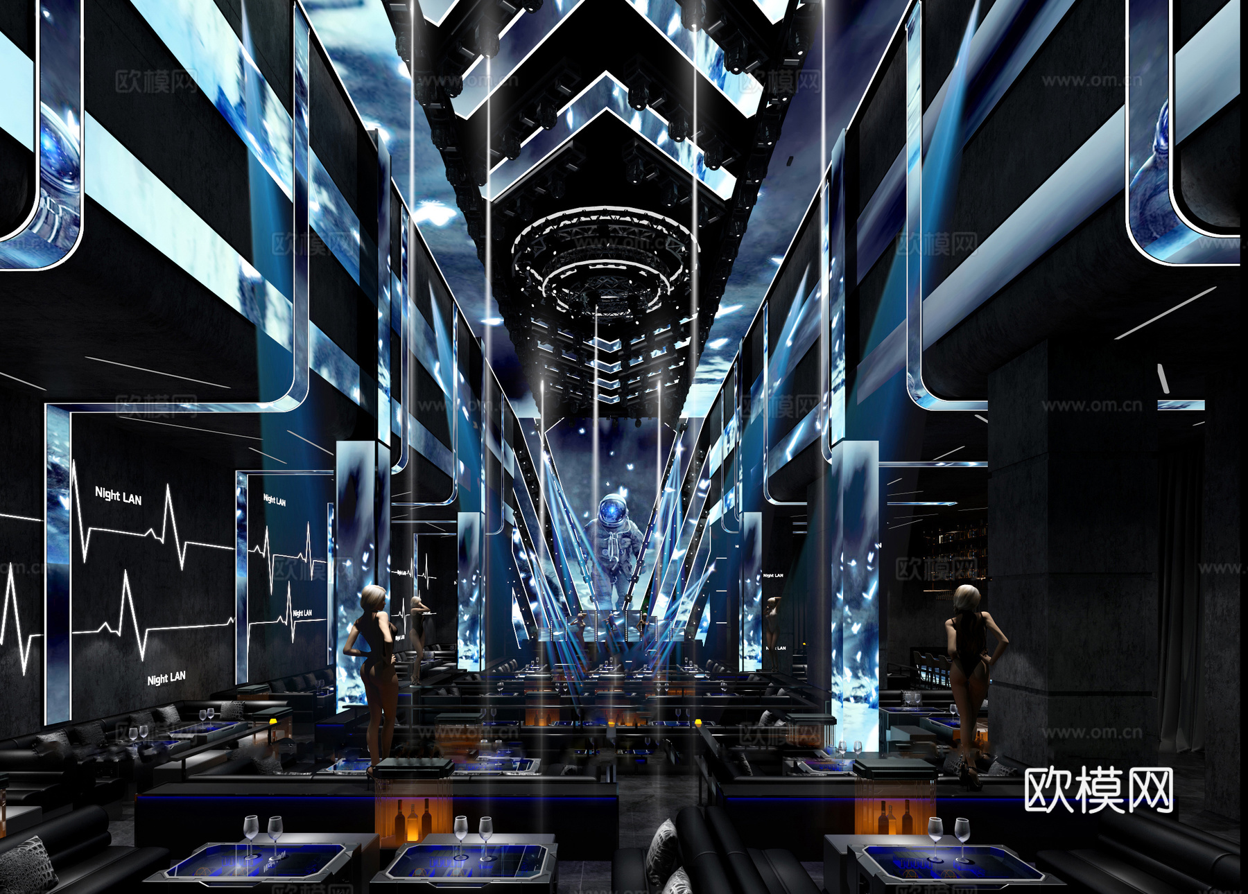 高端酒吧 最新全套 效果图 施工图设计cad施工图